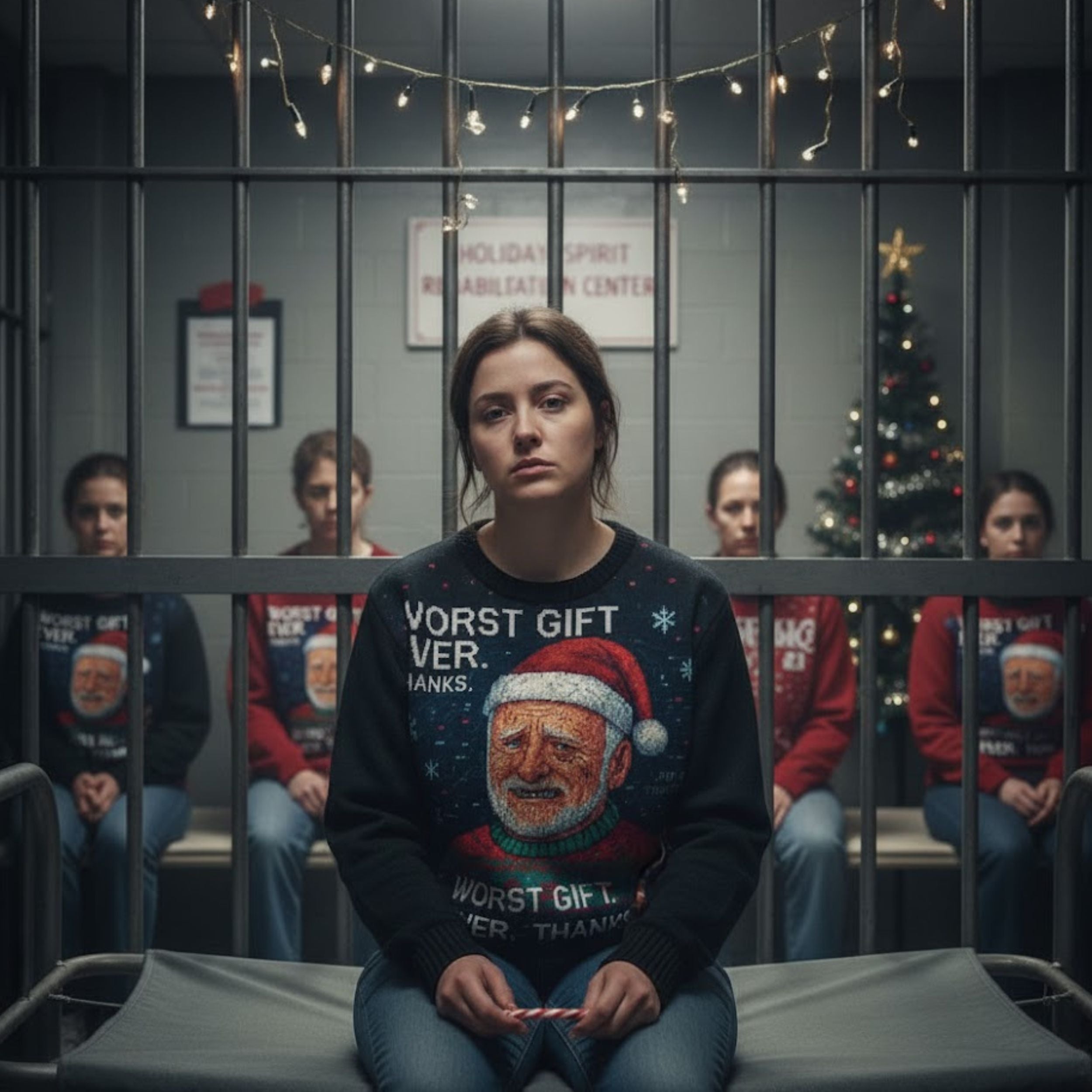 Worst Gift Ever Ugly Christmas Sweater | All Over Print Unisex Sweater | Holiday Meme | LINEHAUS