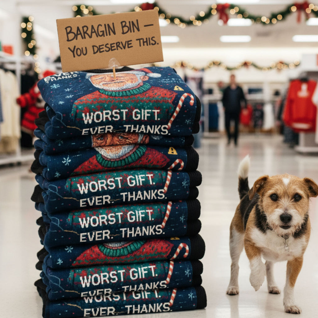 Worst Gift Ever Ugly Christmas Sweater | All Over Print Unisex Sweater | Holiday Meme | LINEHAUS