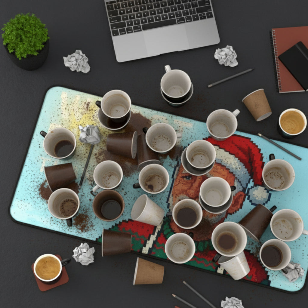 Worst Ever Ugly Christmas Desk Mat | Pixel Art Santa Gift | Funny Mousepad | LINEHAUS