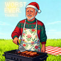 Worst Ever Ugly Christmas Desk Mat | Pixel Art Santa Gift | Funny Mousepad | LINEHAUS