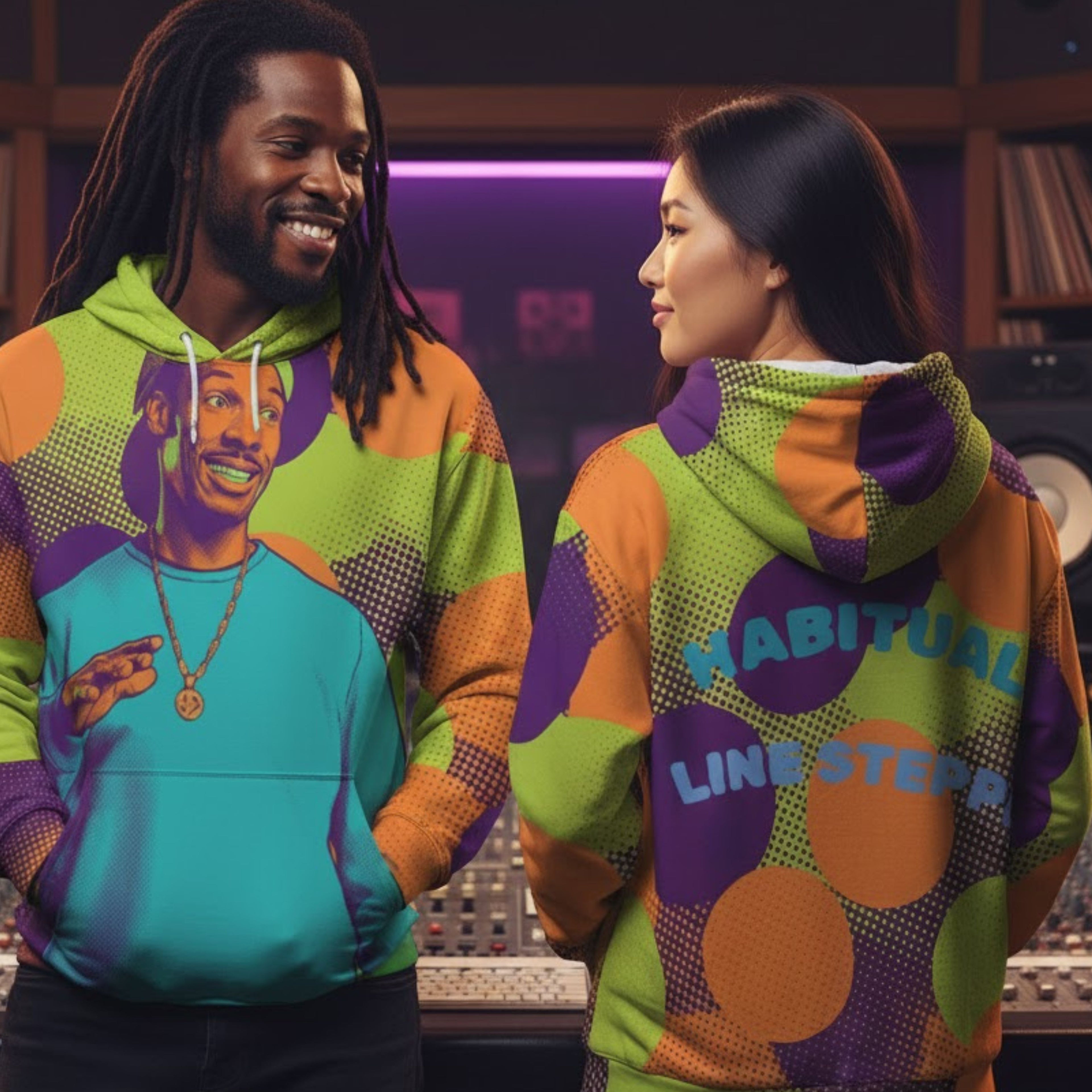 Pop Art Pullover | Habitual Line Stepper Unisex Hoodie | All Over Print Clothing | LINEHAUS