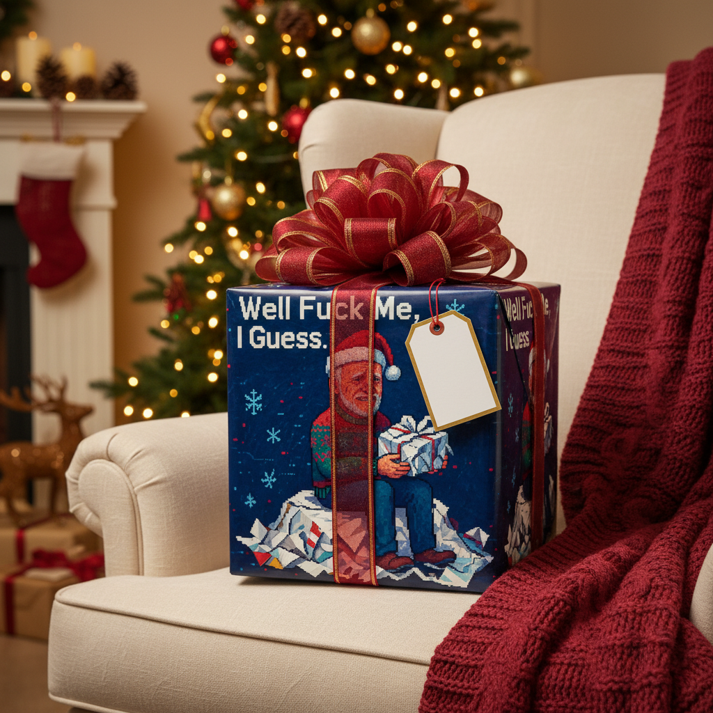 Christmas Wrapping Paper | Well F**k Me, I Guess | Funny Gift Wrap | LINEHAUS