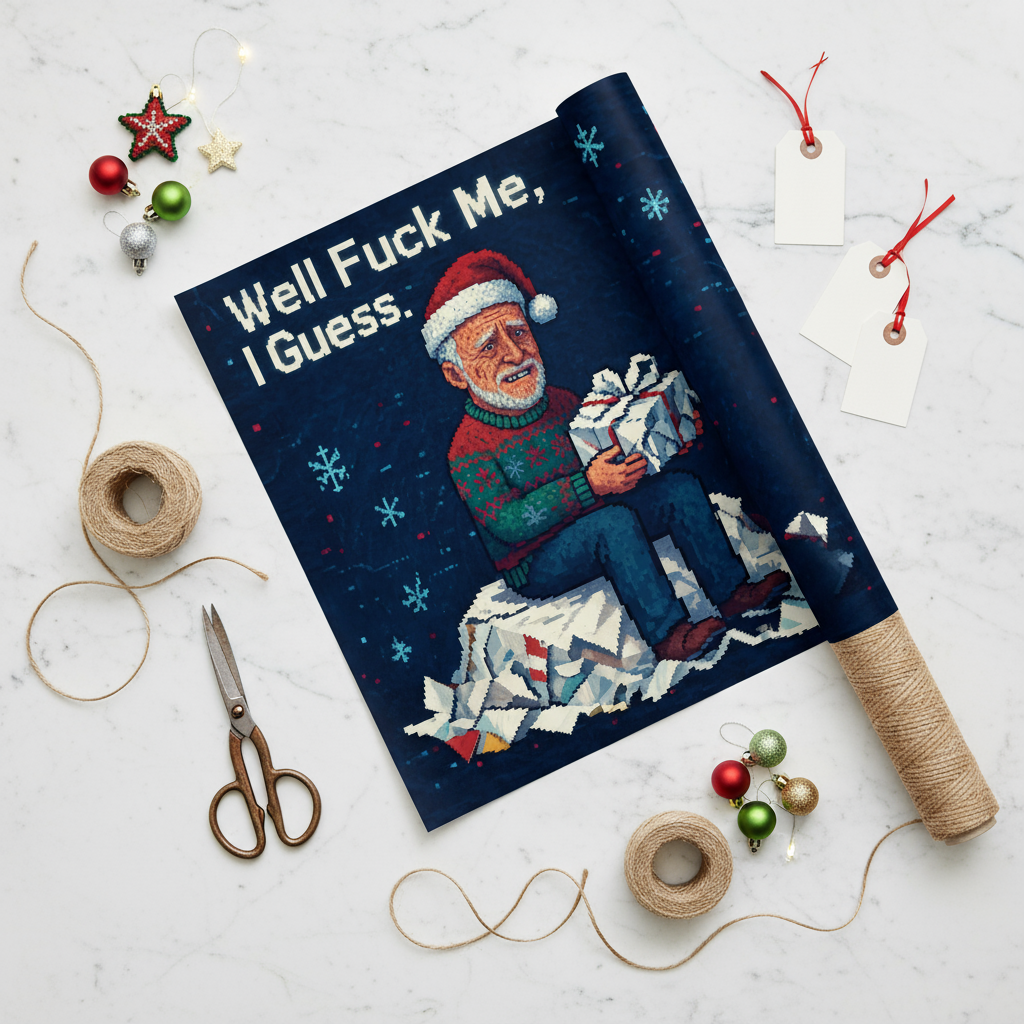 Christmas Wrapping Paper | Well F**k Me, I Guess | Funny Gift Wrap | LINEHAUS