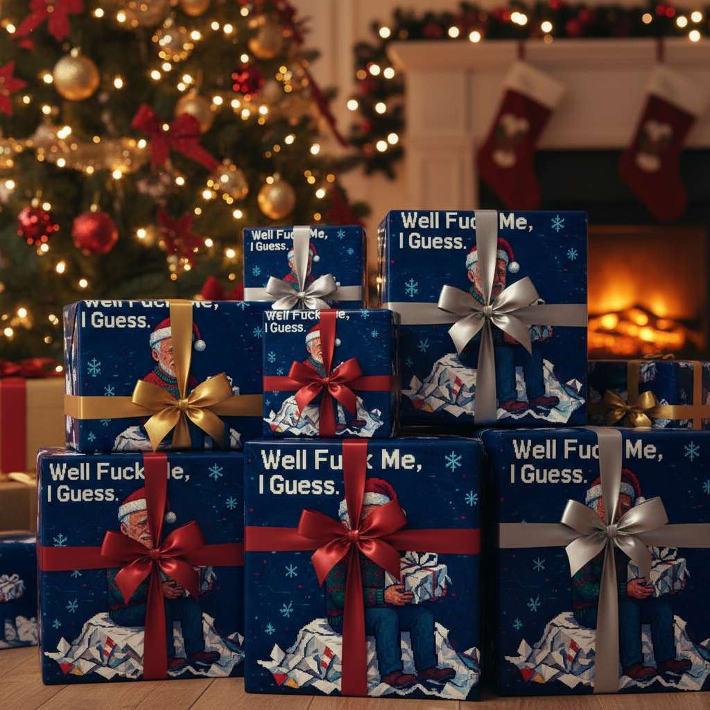 Christmas Wrapping Paper | Well F**k Me, I Guess | Funny Gift Wrap | LINEHAUS