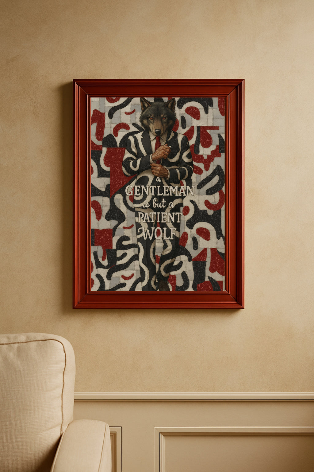 Charming Lion Stylish Wall Art  | Motivational Poster | Animal Print Portrait | LINEHAUS