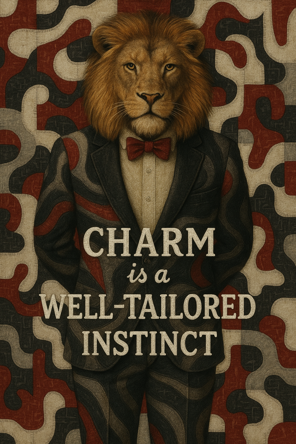 Charming Lion Stylish Wall Art  | Motivational Poster | Animal Print Portrait | LINEHAUS