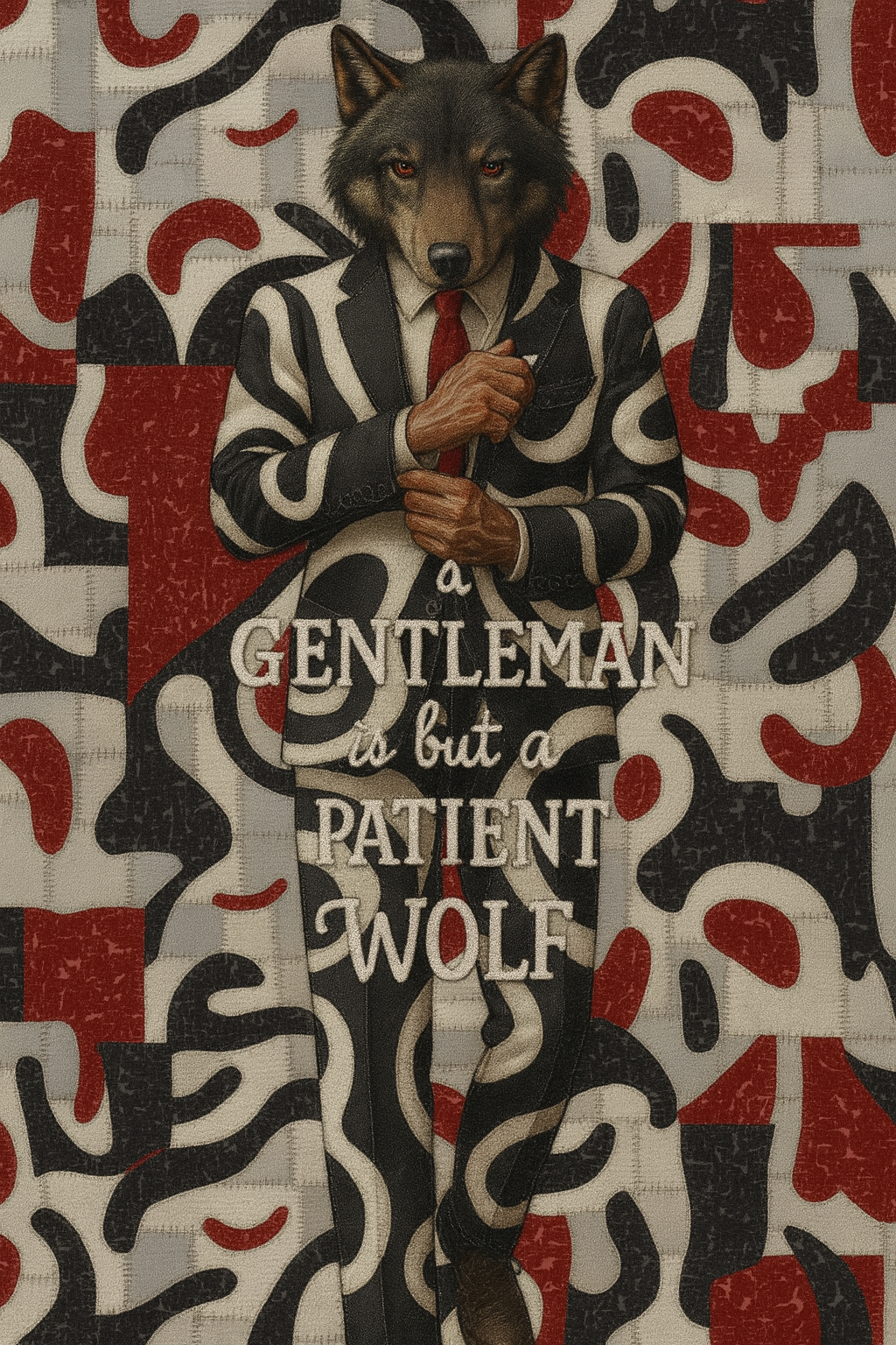 Gentleman Wolf Stylish Wall Art | Dark Quote Poster | Fashion Decor | LINEHAUS