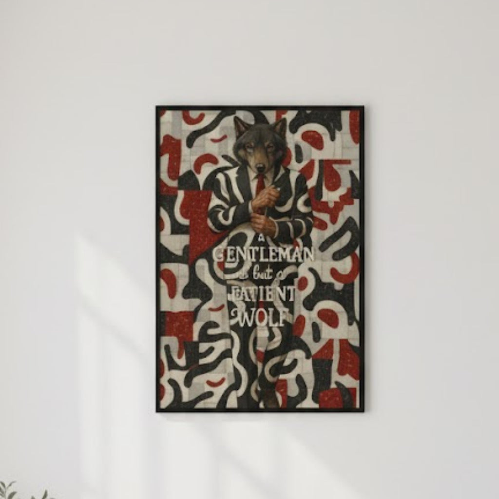 Gentleman Wolf Stylish Wall Art | Dark Quote Poster | Fashion Decor | LINEHAUS