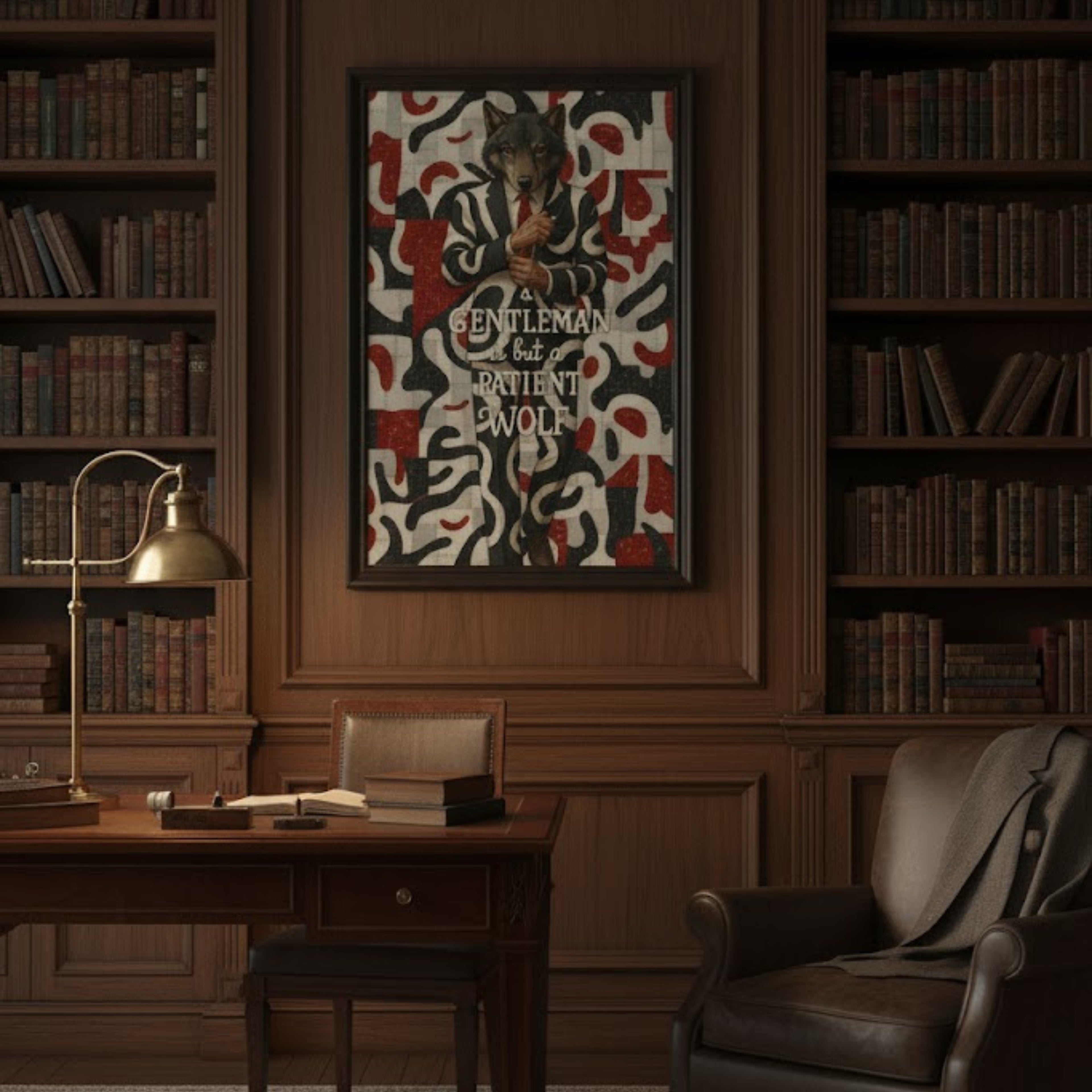 Gentleman Wolf Stylish Wall Art | Dark Quote Poster | Fashion Decor | LINEHAUS