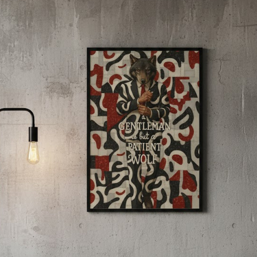 Gentleman Wolf Stylish Wall Art | Dark Quote Poster | Fashion Decor | LINEHAUS