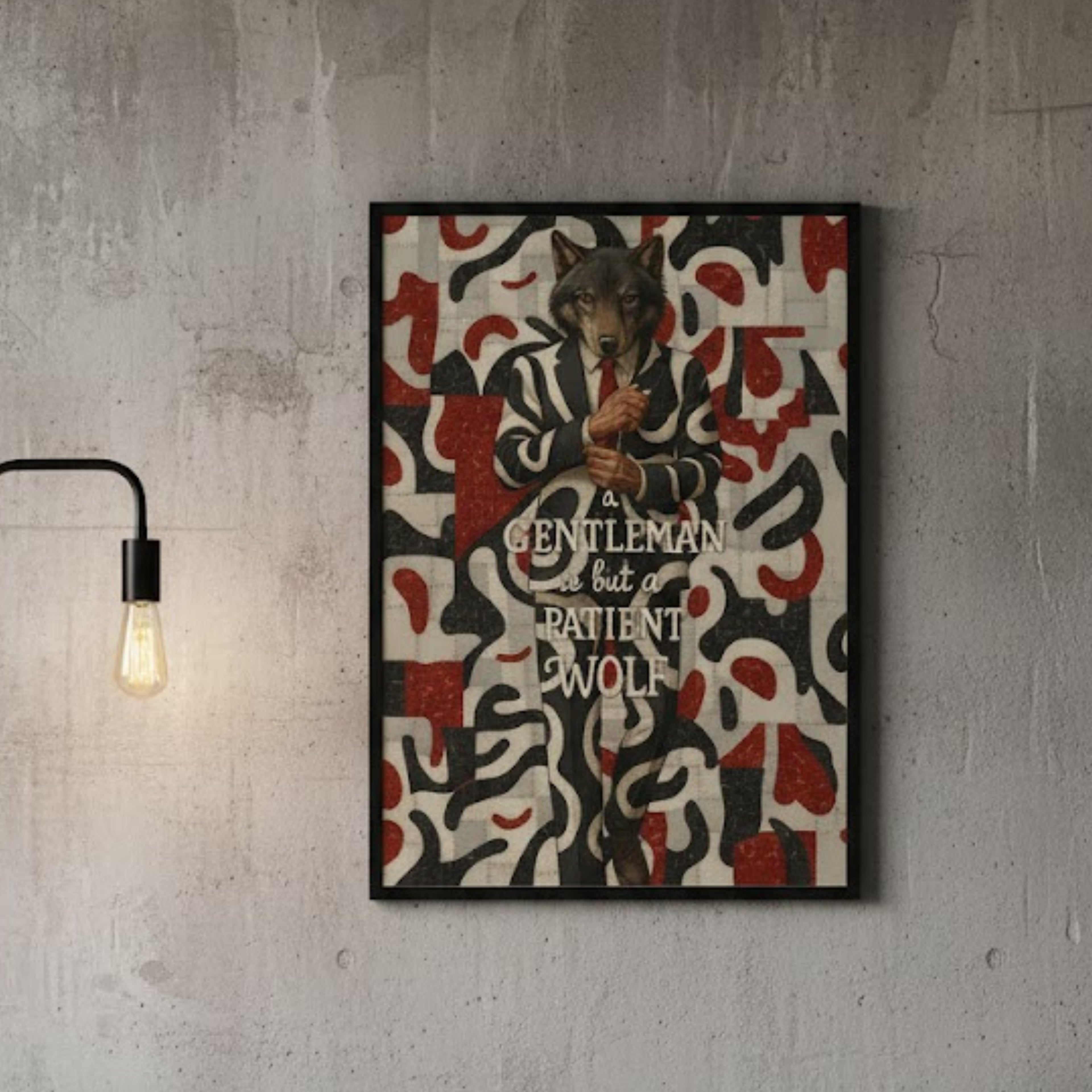 Gentleman Wolf Stylish Wall Art | Dark Quote Poster | Fashion Decor | LINEHAUS