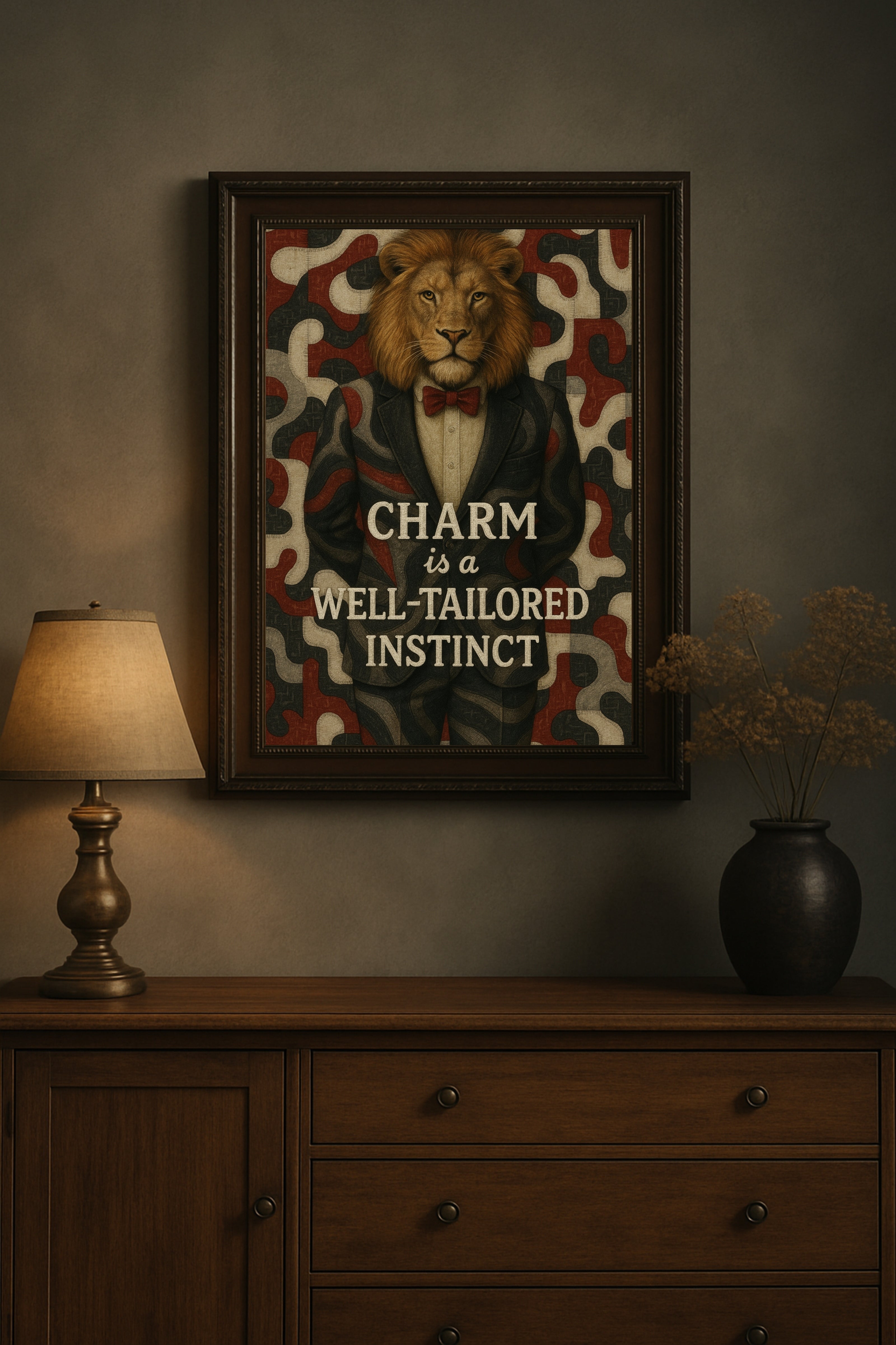 Gentleman Wolf Stylish Wall Art | Dark Quote Poster | Fashion Decor | LINEHAUS