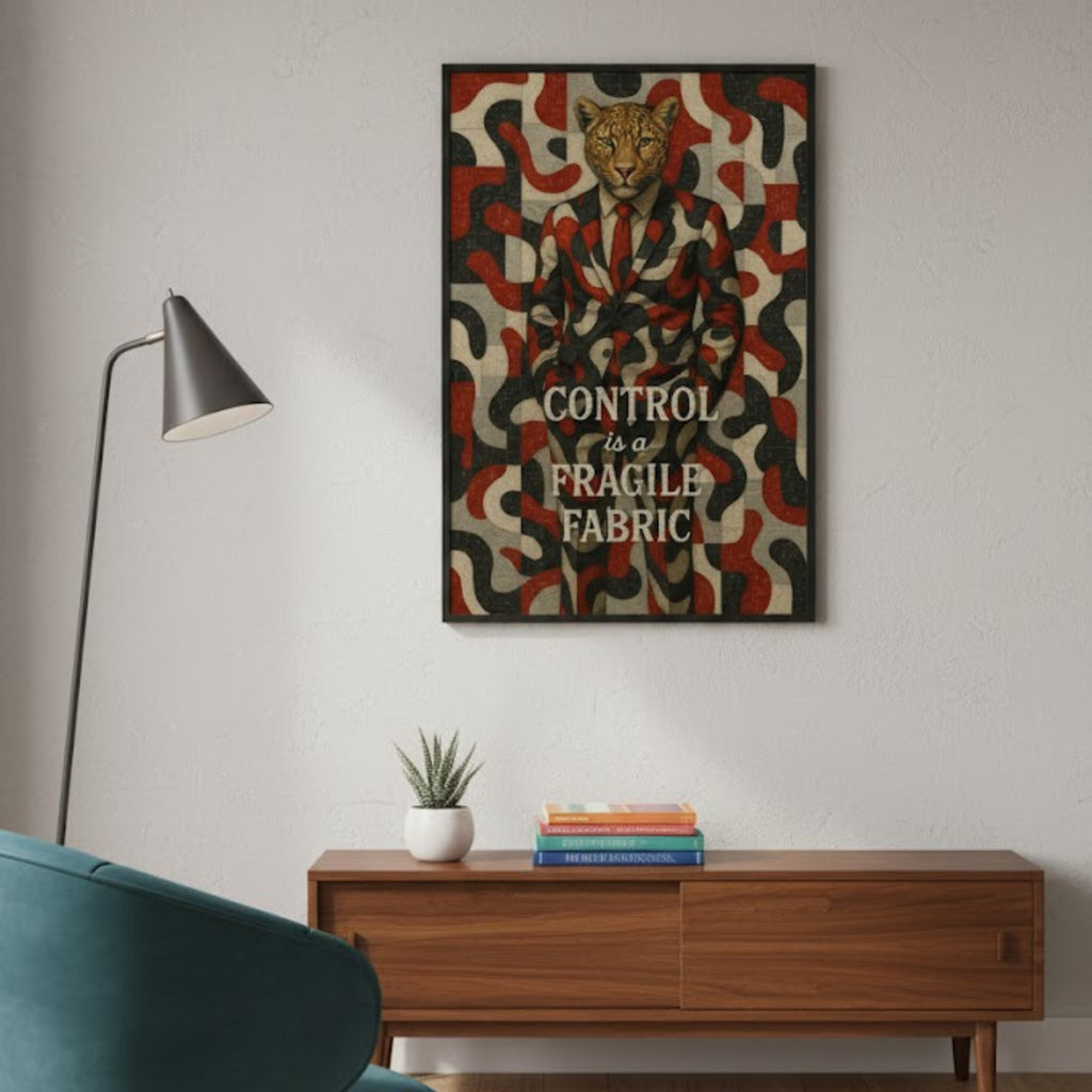 Control Leopard Stylish Wall Art | Modern Interior Poster | Masculine Decor | LINEHAUS