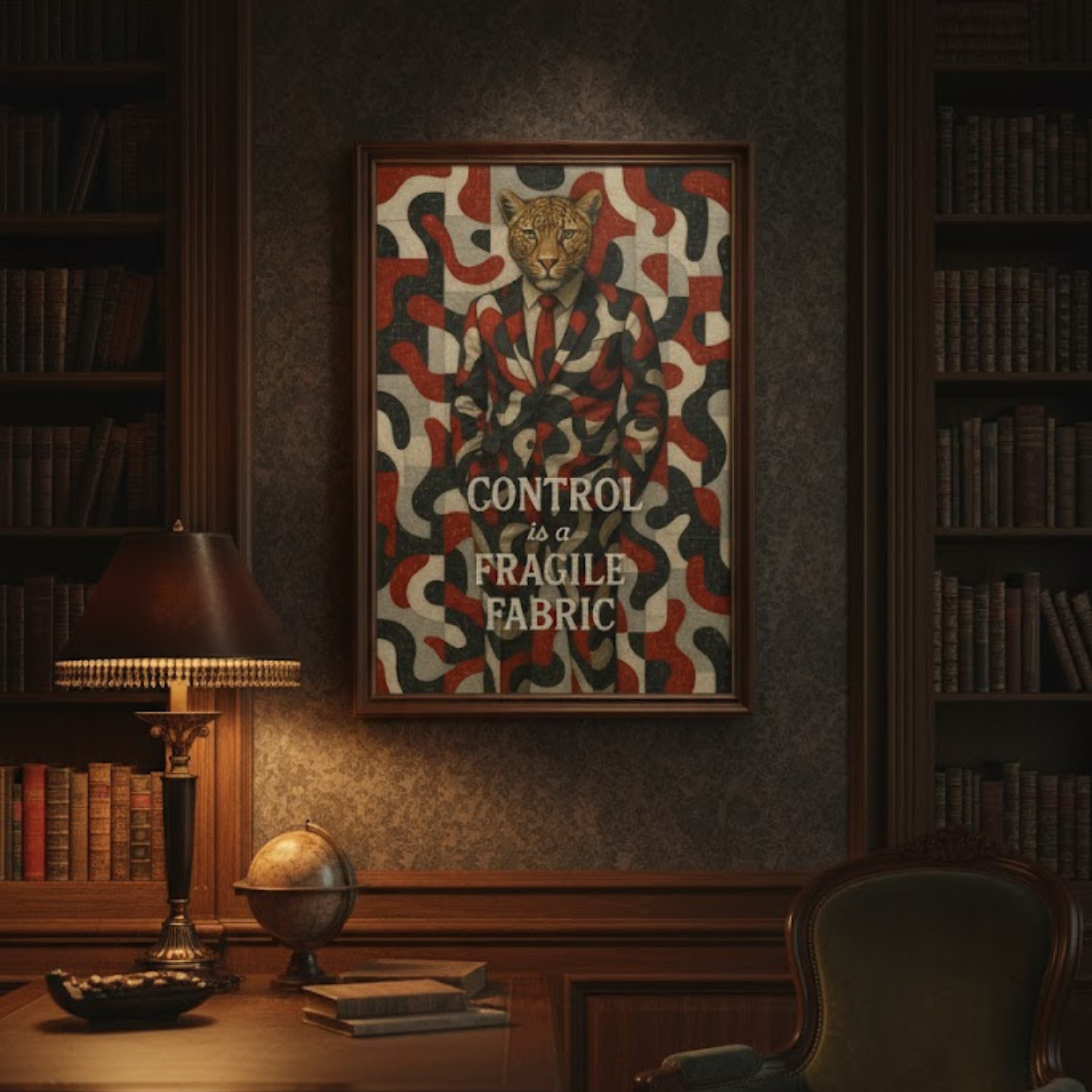 Control Leopard Stylish Wall Art | Modern Interior Poster | Masculine Decor | LINEHAUS