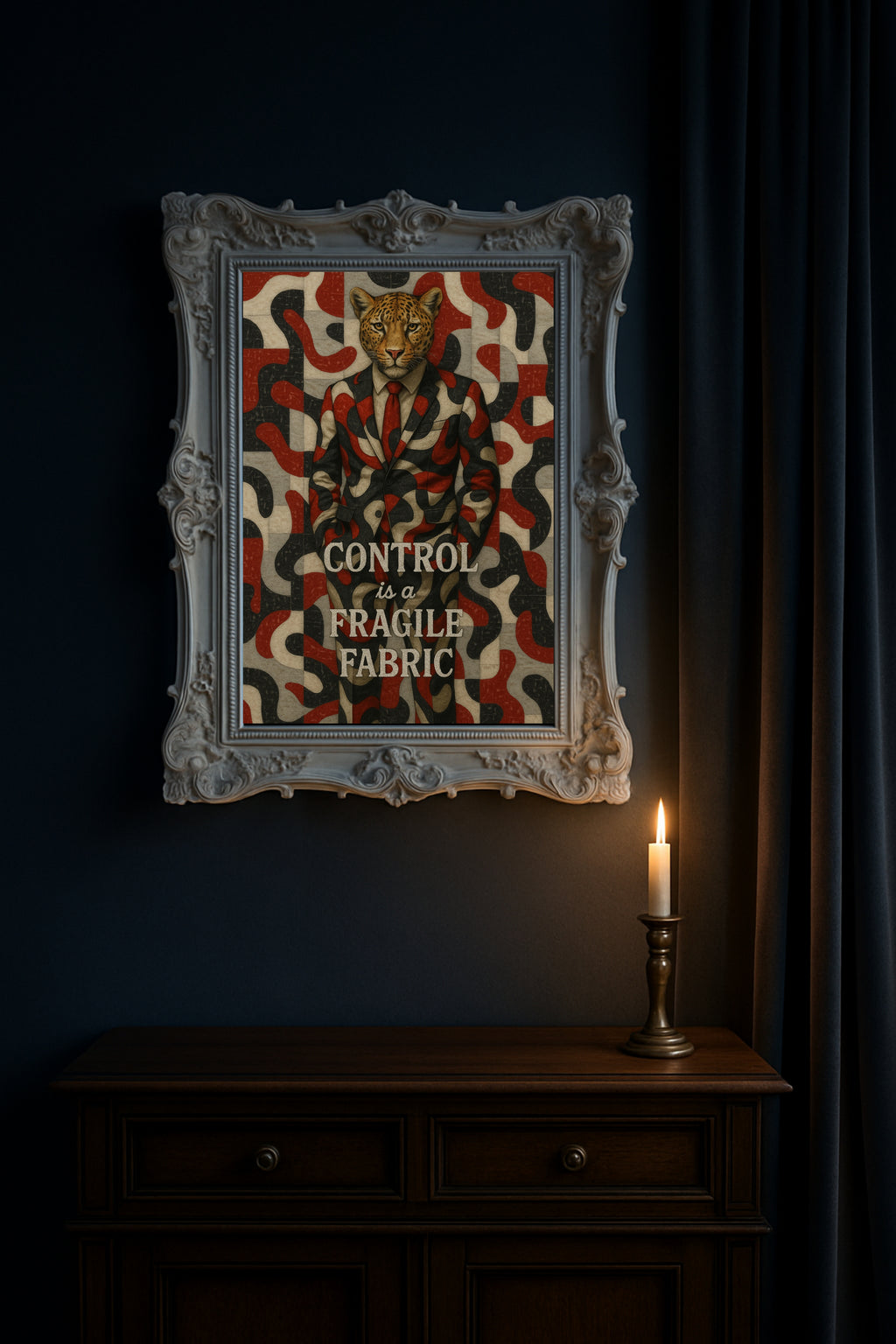 Control Leopard Stylish Wall Art | Modern Interior Poster | Masculine Decor | LINEHAUS