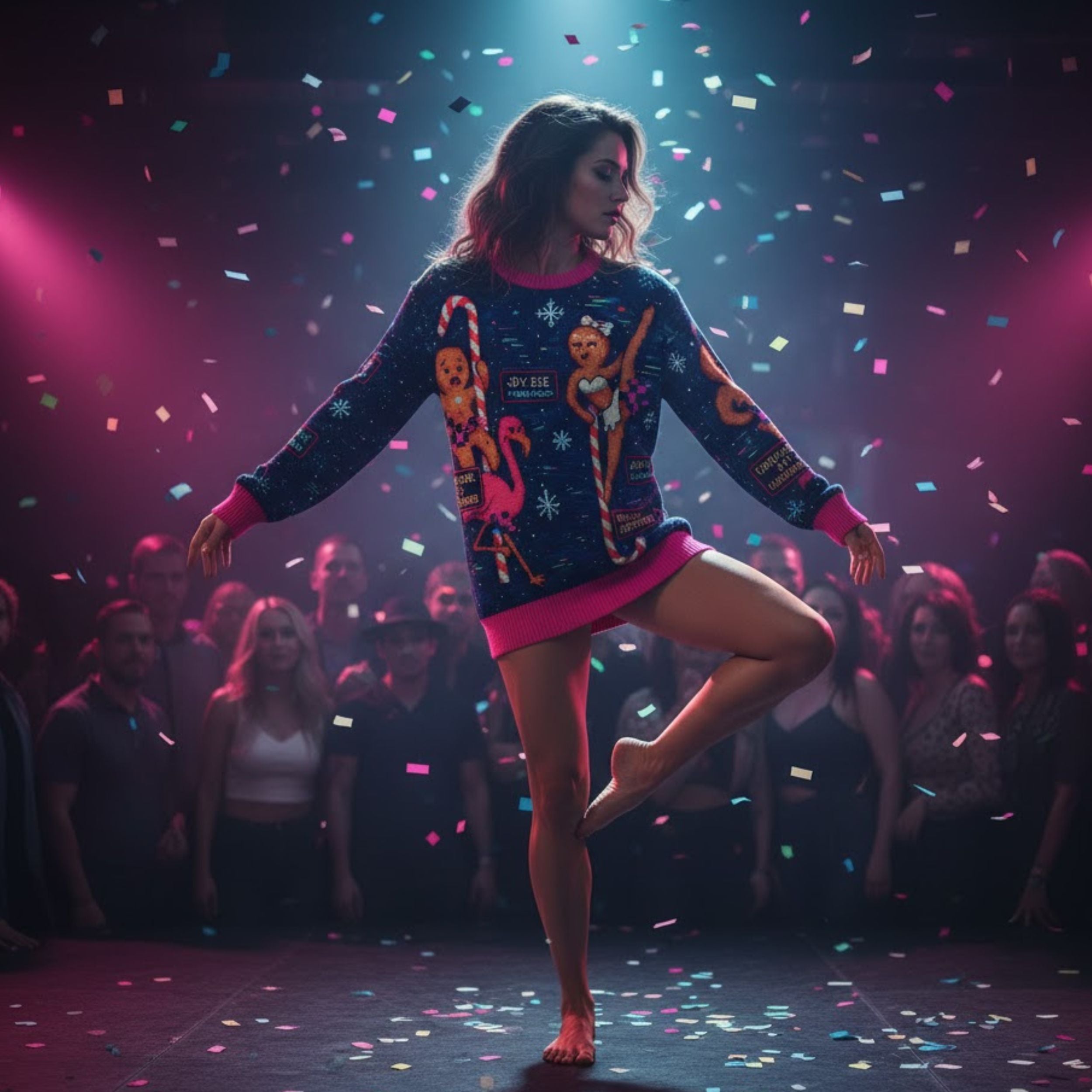 Gingerbread Gone Wild Ugly Christmas Sweater | All Over Print Unisex Sweater | Funny Gift | LINEHAUS