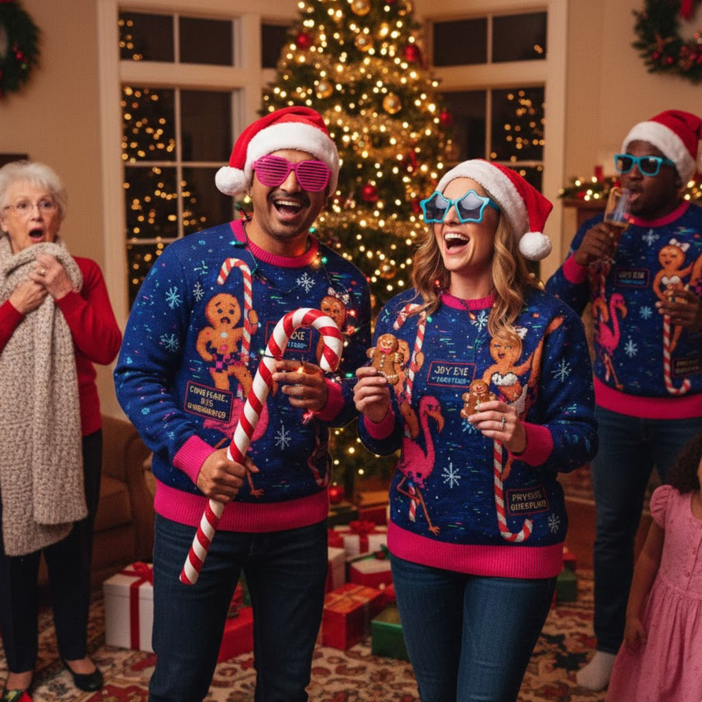 Gingerbread Gone Wild Ugly Christmas Sweater | All Over Print Unisex Sweater | Funny Gift | LINEHAUS