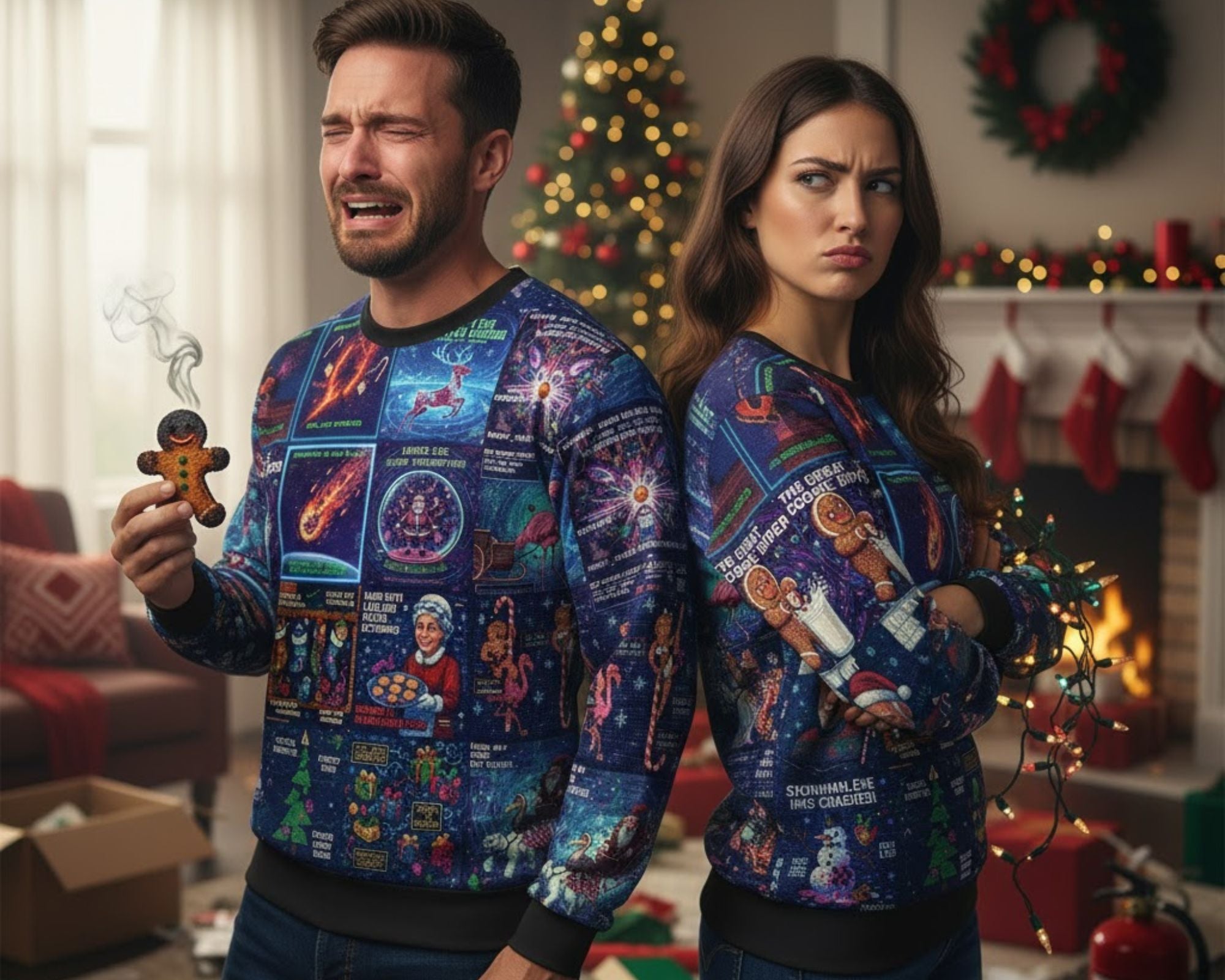 AI Gone Wrong Ugly Christmas Sweater | All Over Print Unisex Sweater | Geek Gift | LINEHAUS