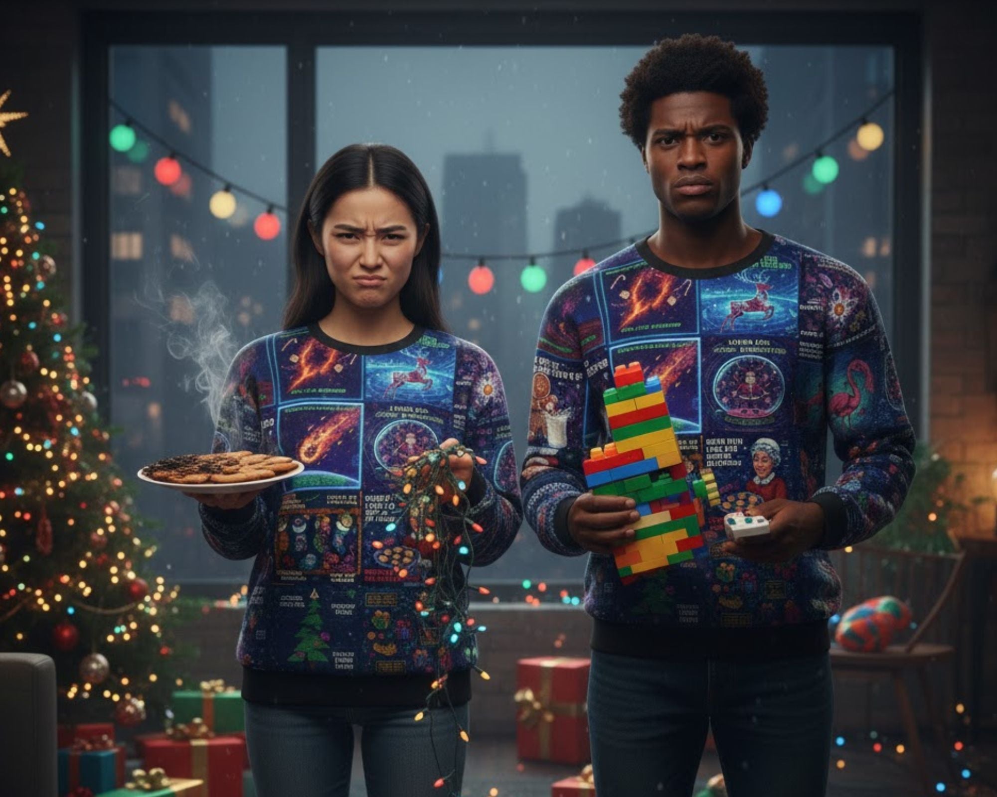 AI Gone Wrong Ugly Christmas Sweater | All Over Print Unisex Sweater | Geek Gift | LINEHAUS