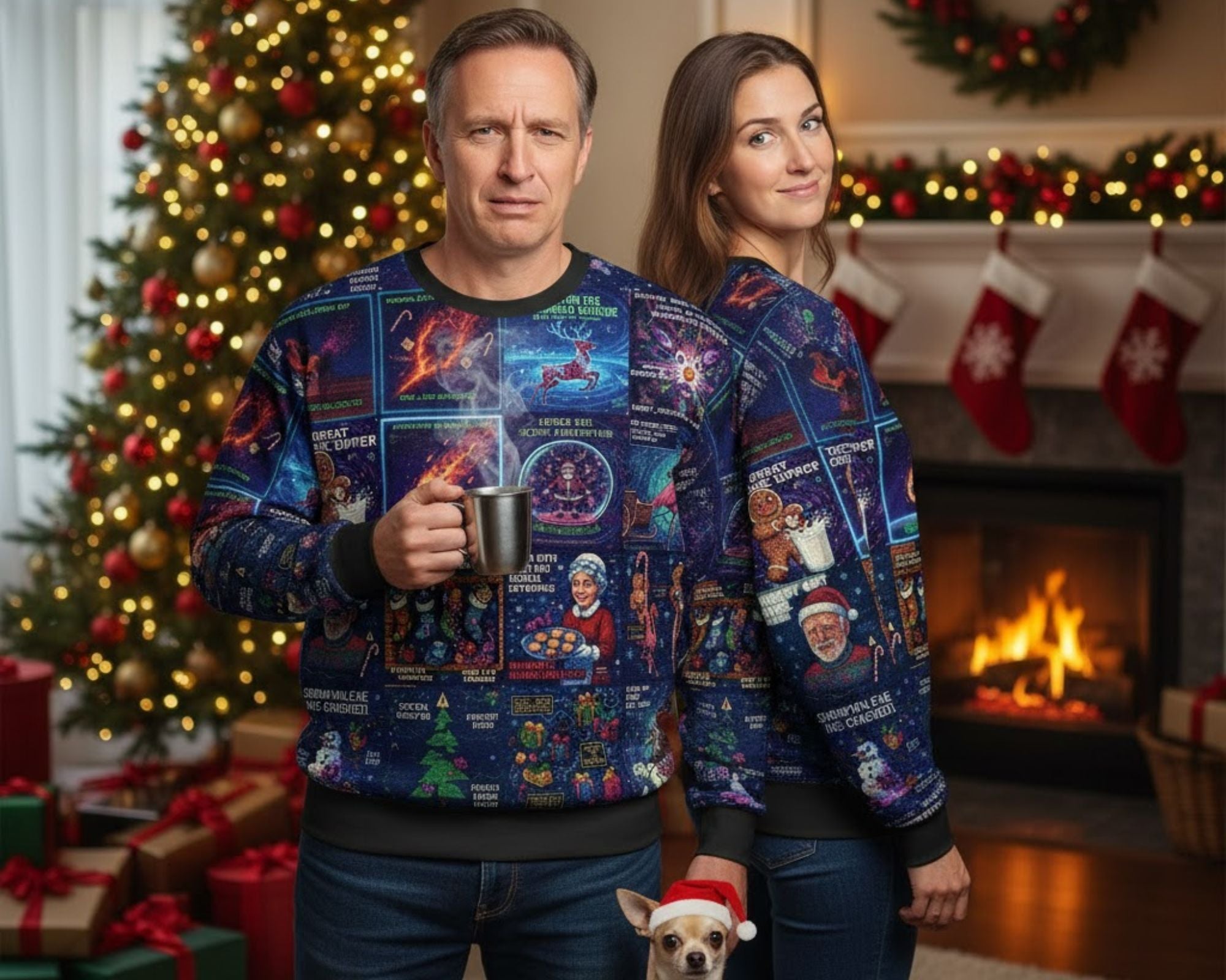 AI Gone Wrong Ugly Christmas Sweater | All Over Print Unisex Sweater | Geek Gift | LINEHAUS