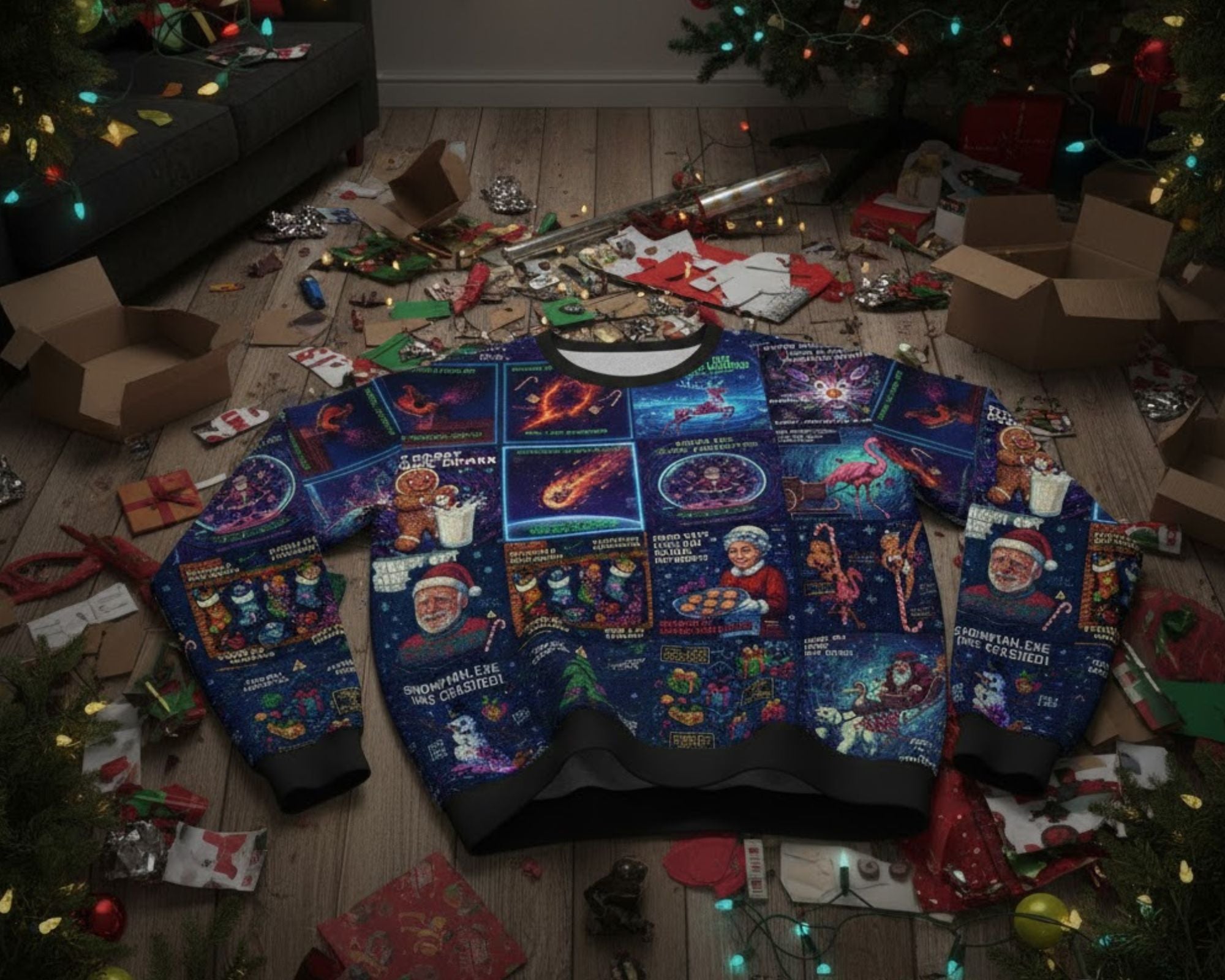 AI Gone Wrong Ugly Christmas Sweater | All Over Print Unisex Sweater | Geek Gift | LINEHAUS