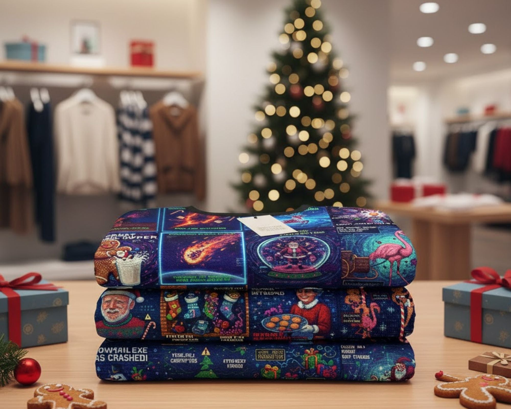 AI Gone Wrong Ugly Christmas Sweater | All Over Print Unisex Sweater | Geek Gift | LINEHAUS