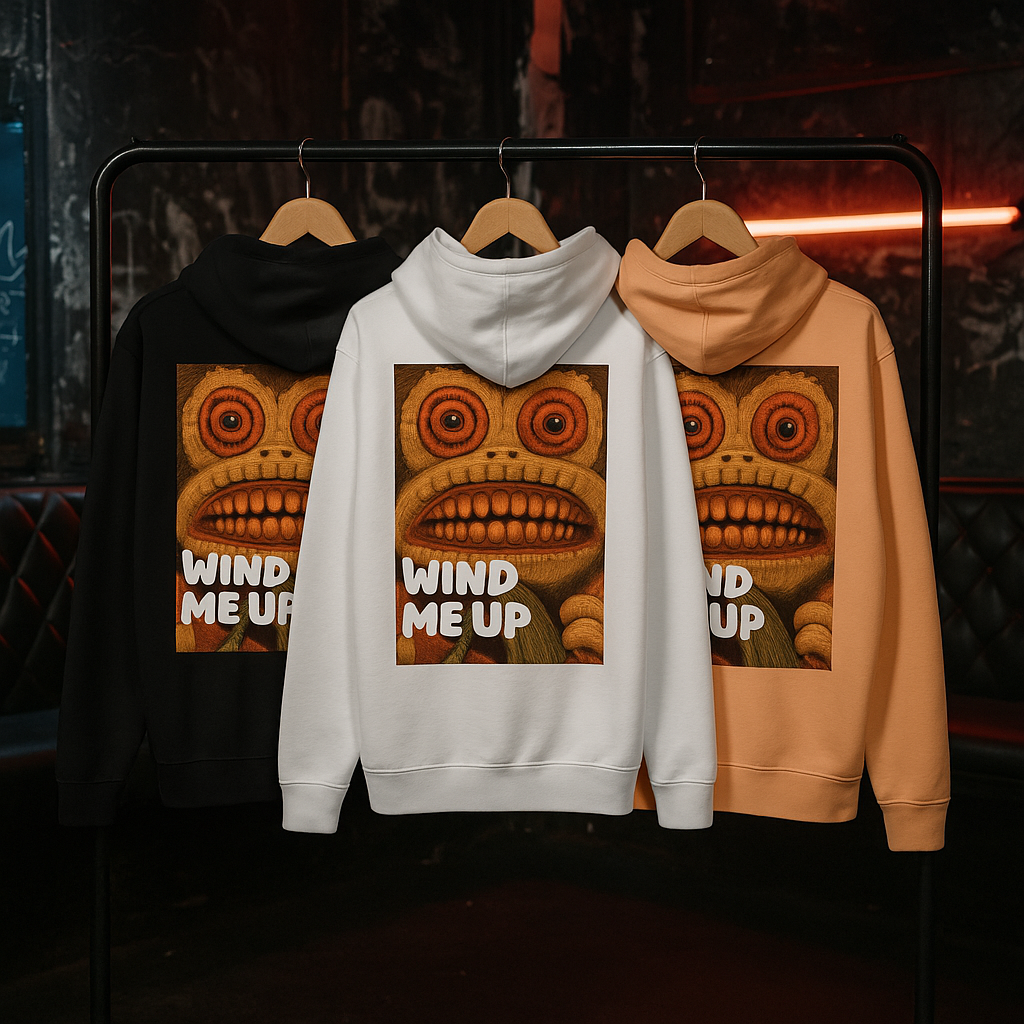 Pop Art Pullover | Wind Me Up Unisex Hoodie | Alternative Fashion Clothing | Horror Monkey | LINEHAUS