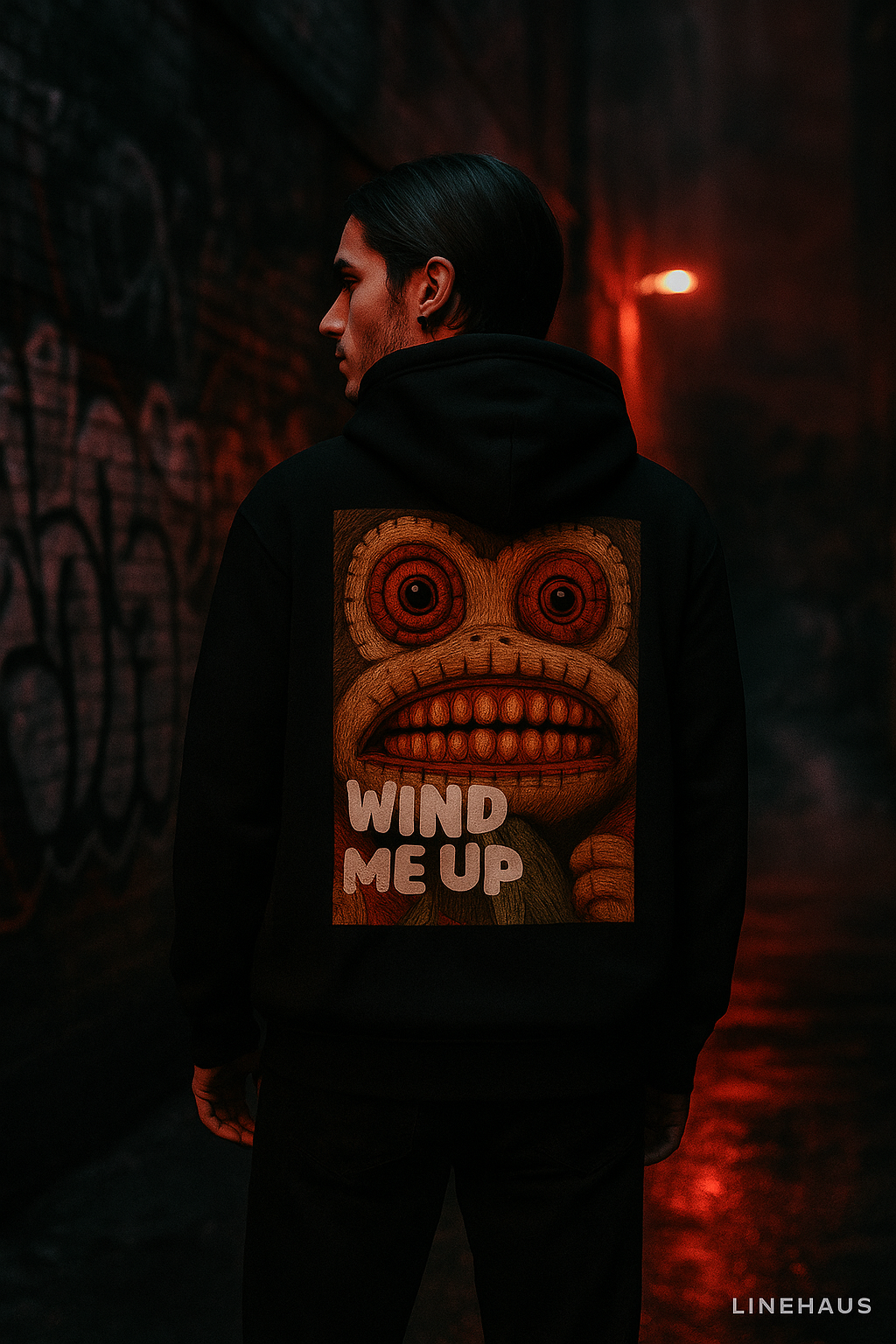 Pop Art Pullover | Wind Me Up Unisex Hoodie | Alternative Fashion Clothing | Horror Monkey | LINEHAUS