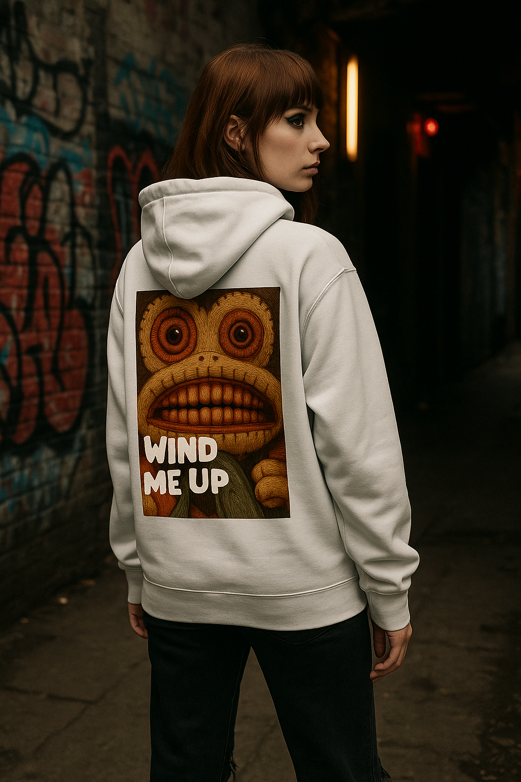 Pop Art Pullover | Wind Me Up Unisex Hoodie | Alternative Fashion Clothing | Horror Monkey | LINEHAUS