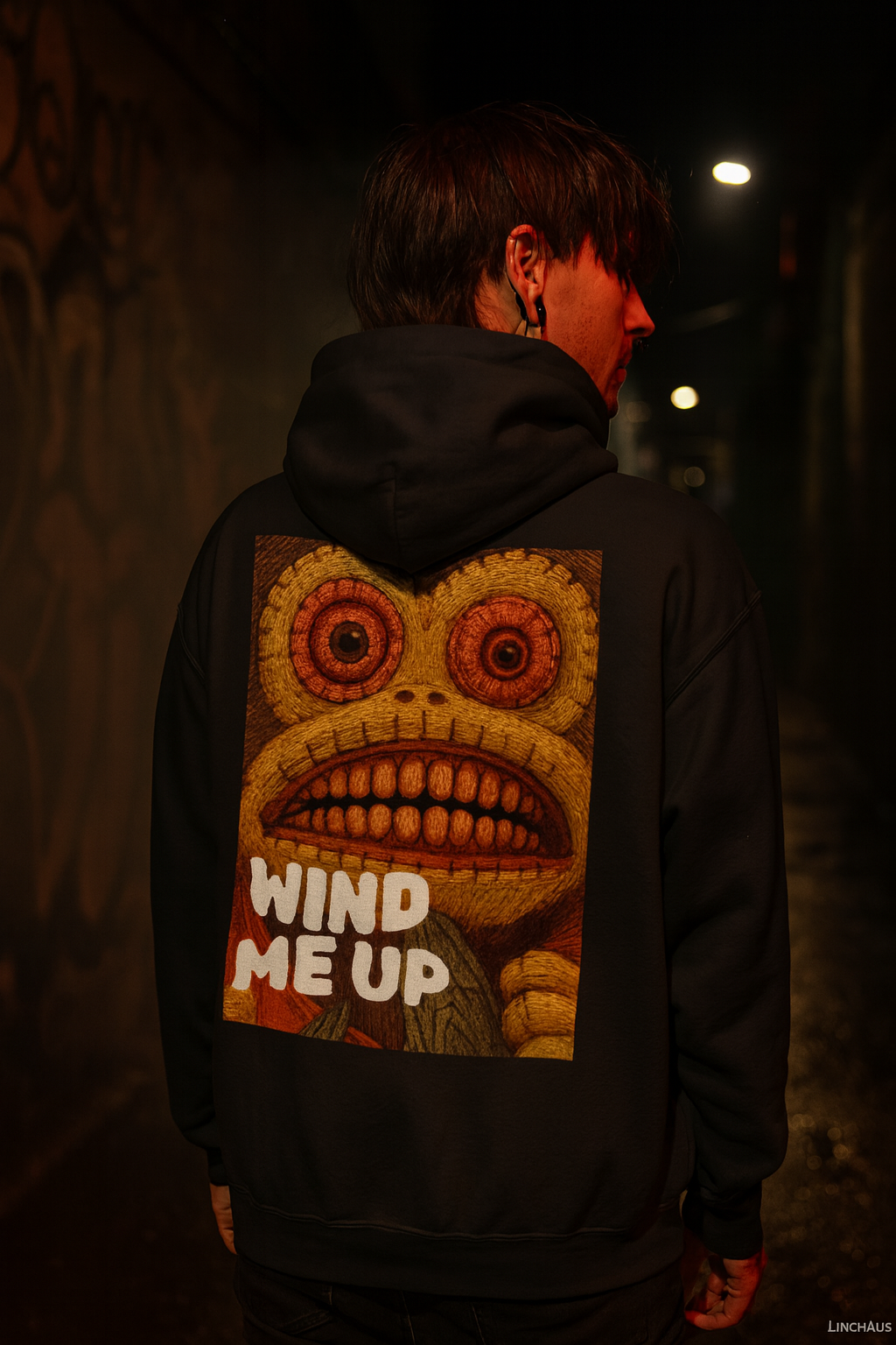 Pop Art Pullover | Wind Me Up Unisex Hoodie | Alternative Fashion Clothing | Horror Monkey | LINEHAUS