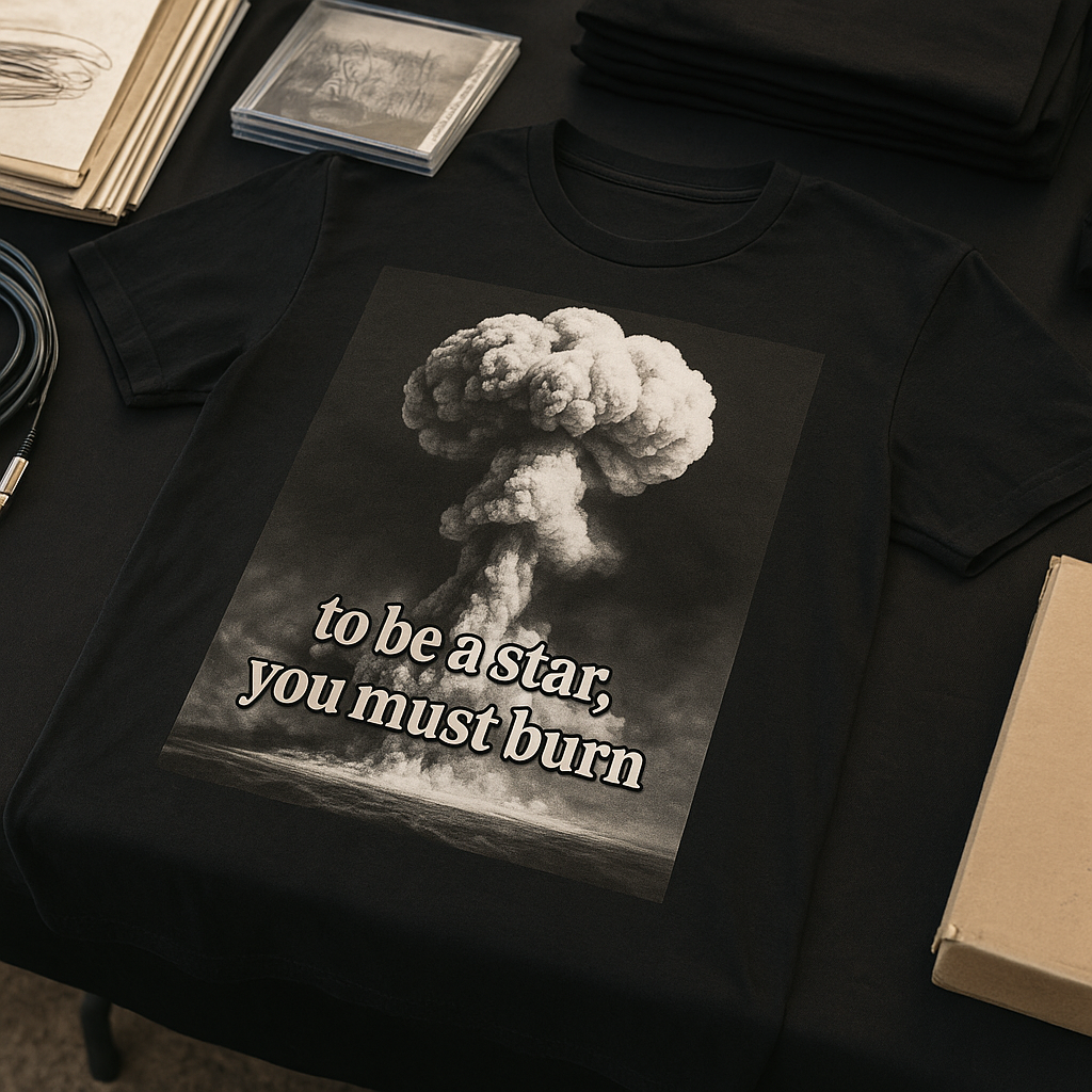Unisex Cotton Tee | To Be a Star, You Must Burn | Mushroom Cloud Graphic T-shirt | LINEHAUS