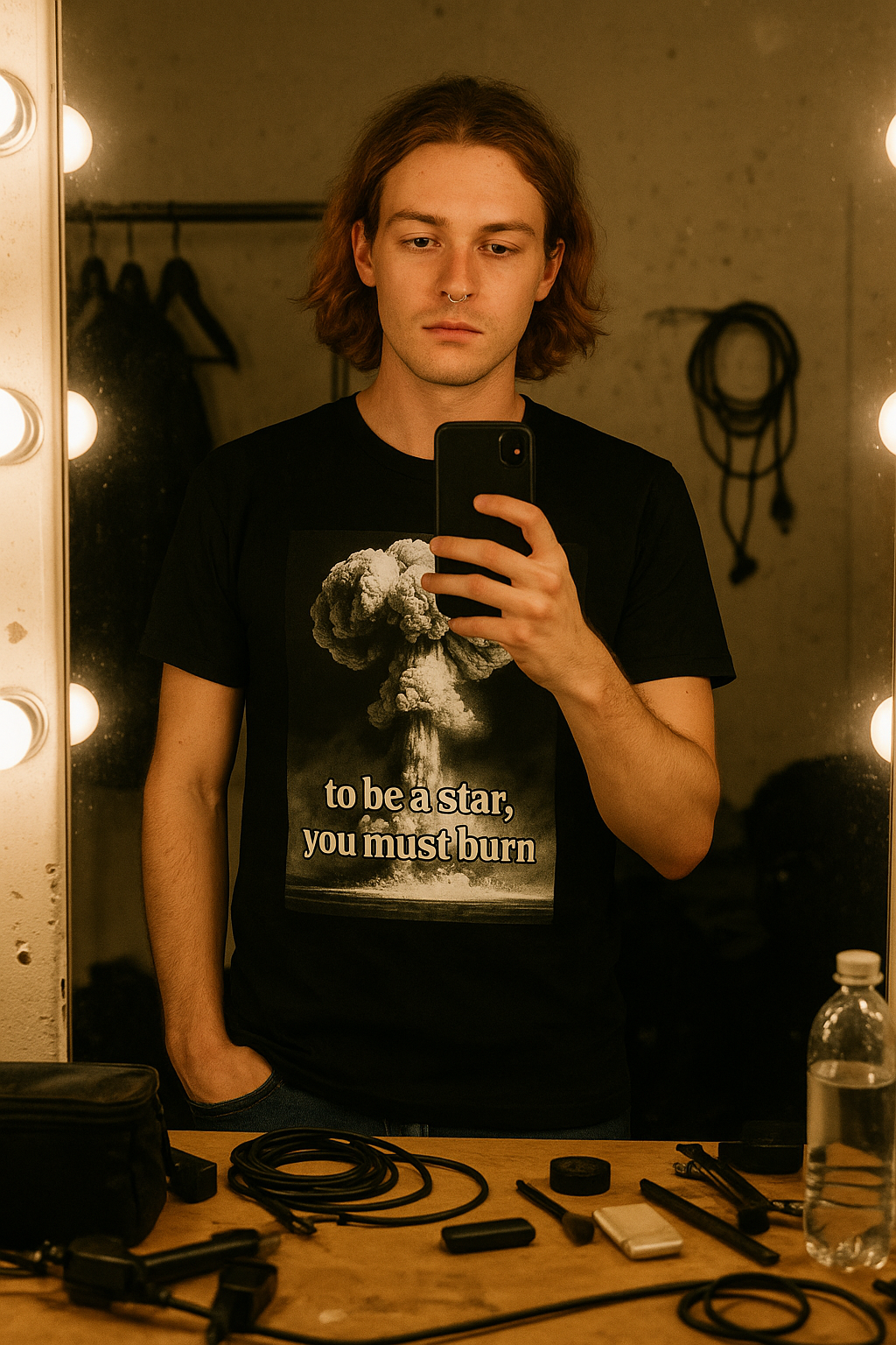 Unisex Cotton Tee | To Be a Star, You Must Burn | Mushroom Cloud Graphic T-shirt | LINEHAUS