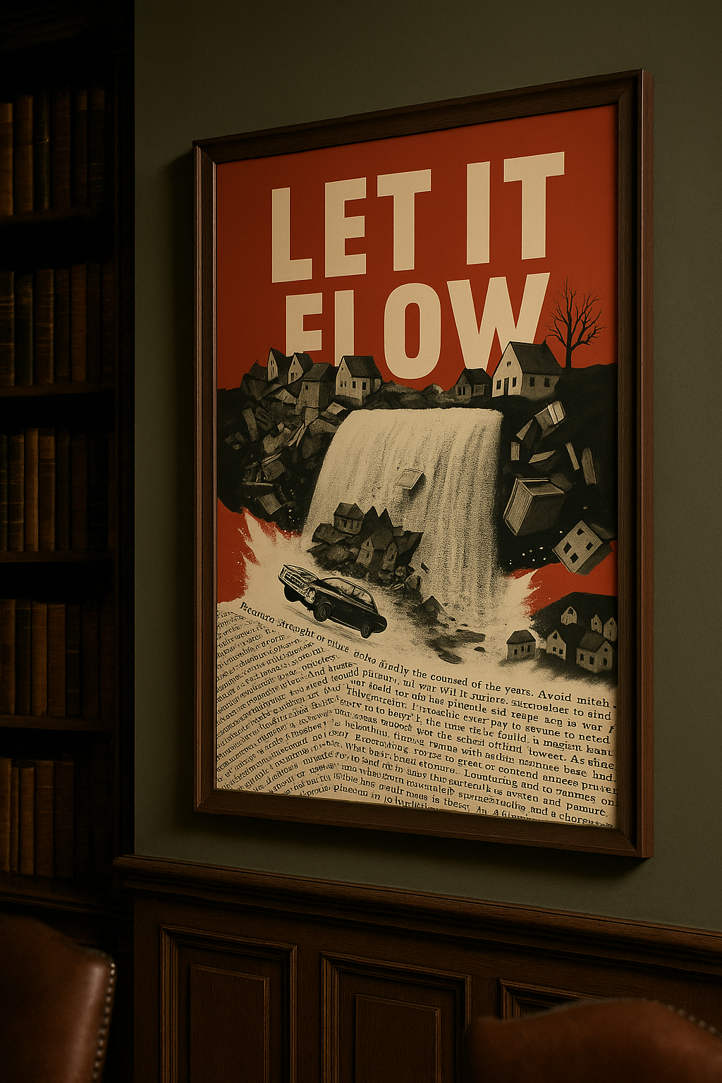 Stylish Wall Art | Let It Flow | Retro Graphic Design Poster | LINEHAUS
