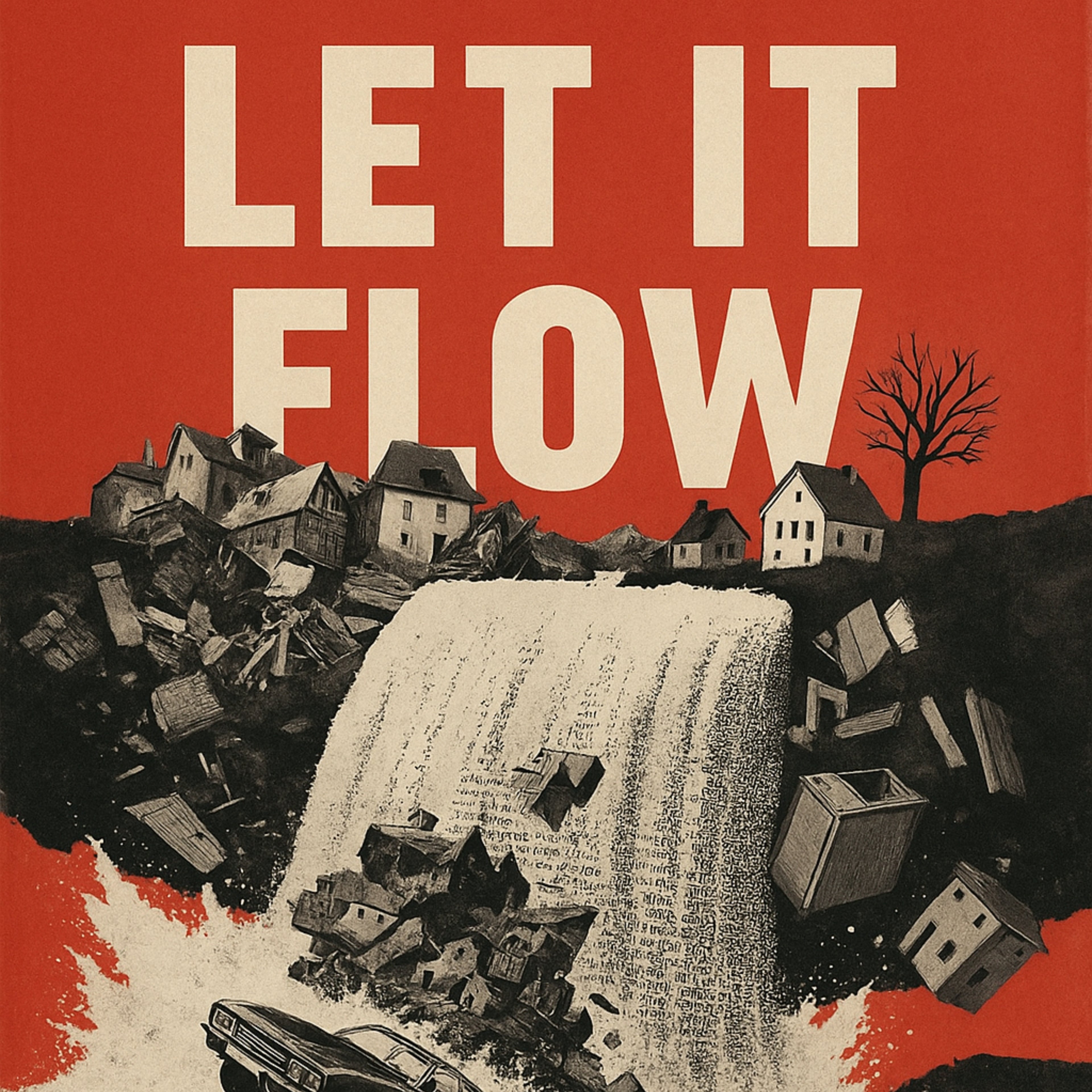 Stylish Wall Art | Let It Flow | Retro Graphic Design Poster | LINEHAUS