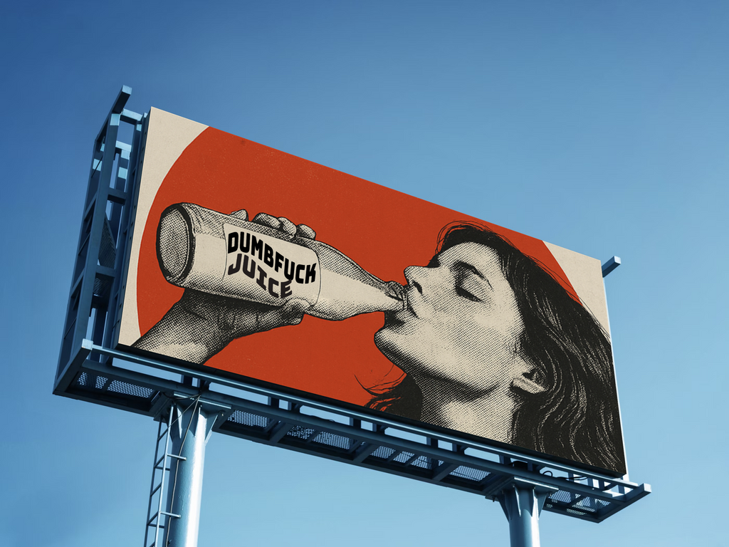 Stylish Wall Art | Dumbf**k Juice | Retro Graphic Design Poster | LINEHAUS