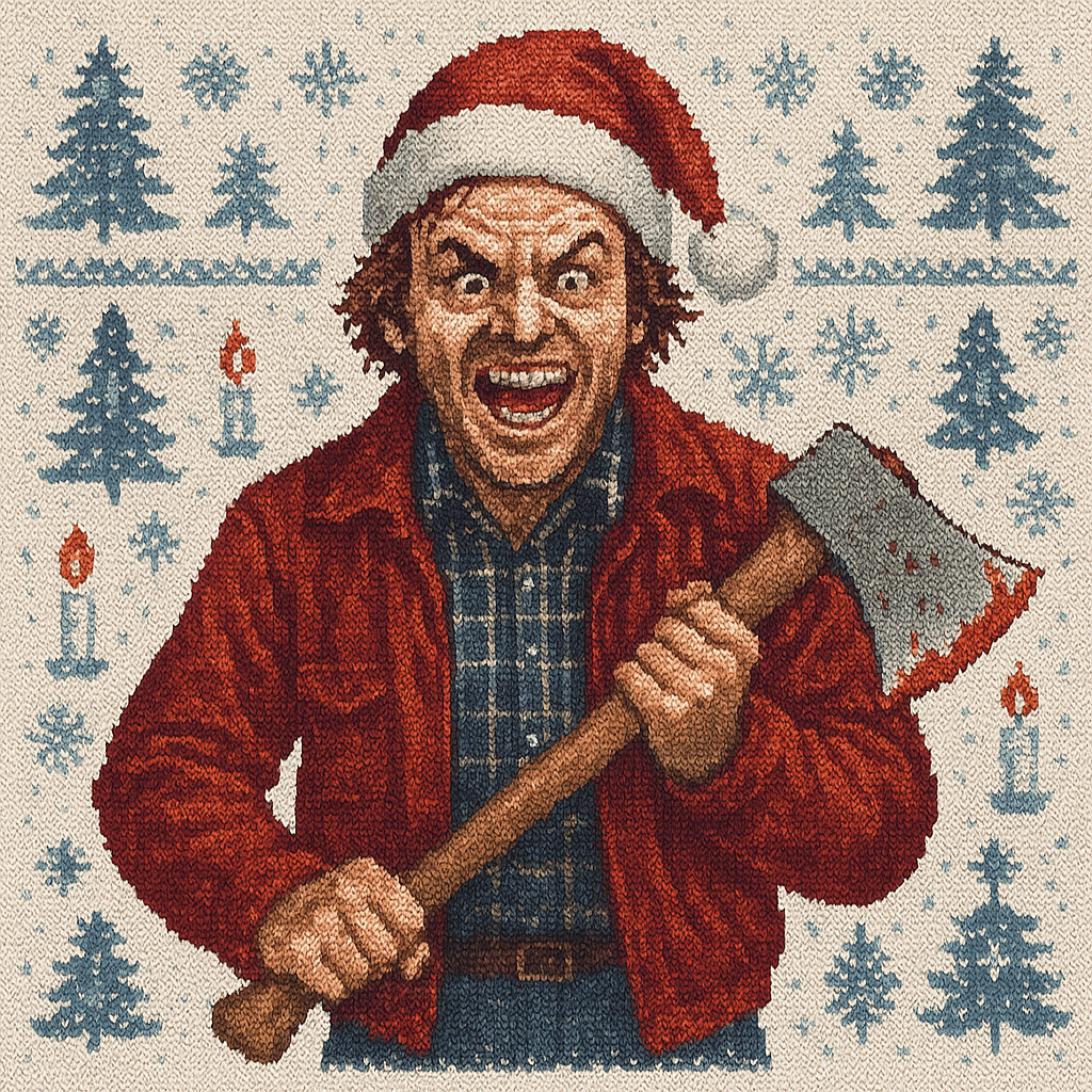 All Work And No Sleigh Ugly Christmas Sweater | All Over Print Unisex Holiday Pullover | The Shining | LINEHAUS