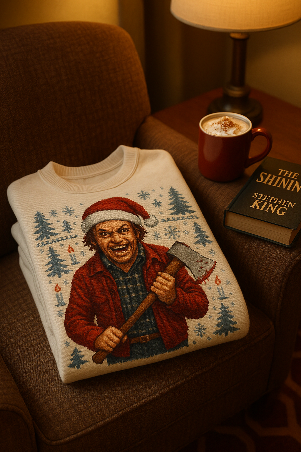 All Work And No Sleigh Ugly Christmas Sweater | All Over Print Unisex Holiday Pullover | The Shining | LINEHAUS