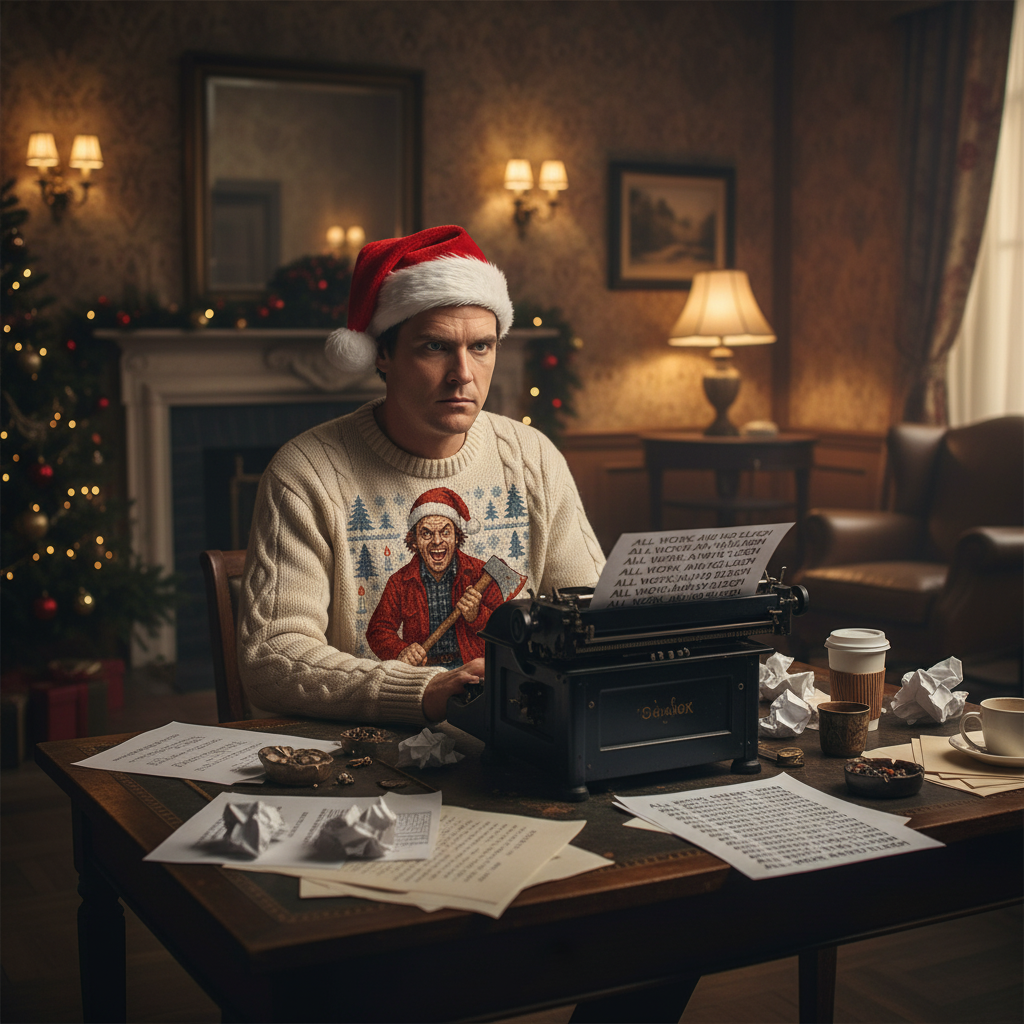 All Work And No Sleigh Ugly Christmas Sweater | All Over Print Unisex Holiday Pullover | The Shining | LINEHAUS