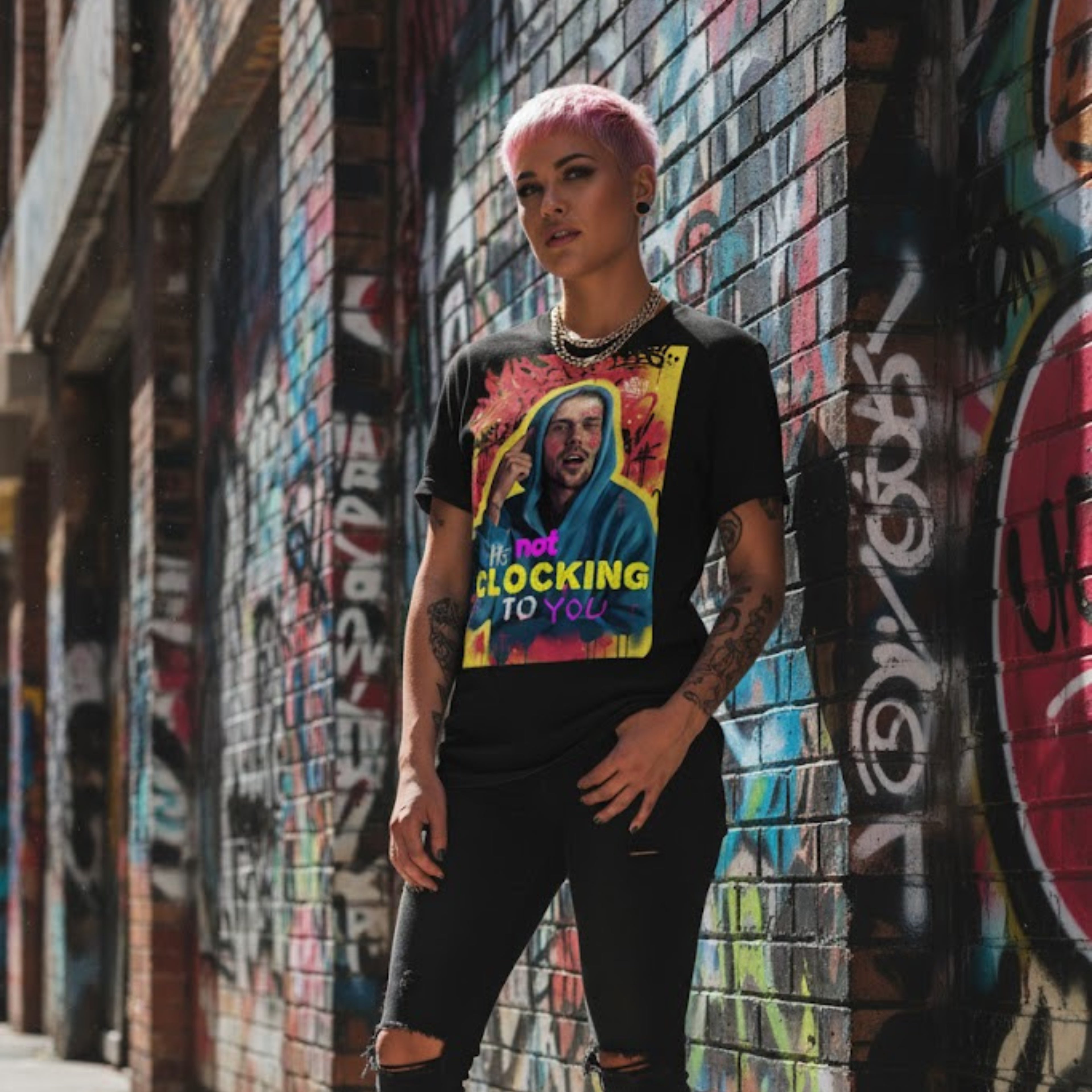 Unisex Cotton Tee | It's Not Clocking To You | Standing On Business Graphic T-shirt | LINEHAUS