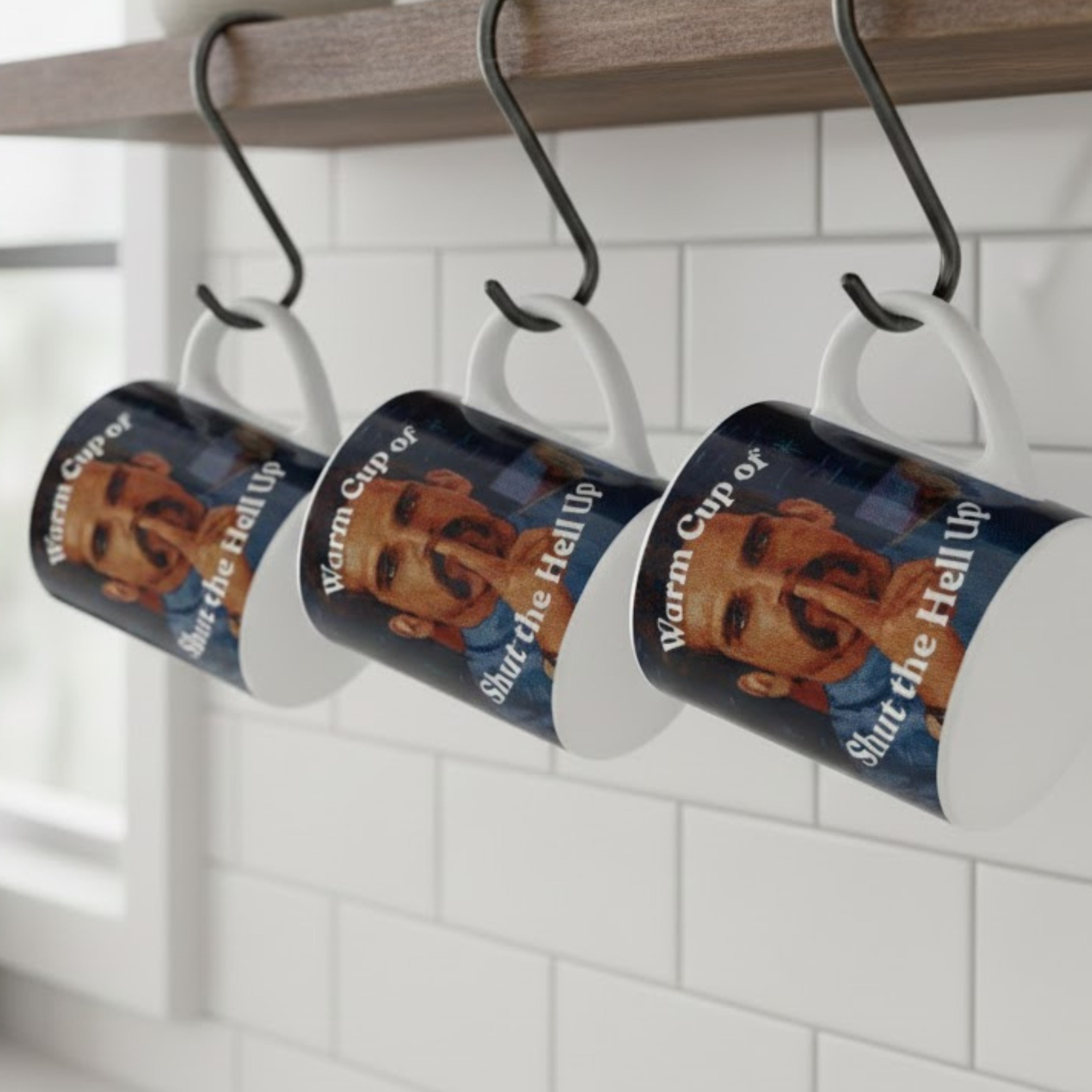 Novelty Mug | Warm Cup of Shut the Hell Up | 15oz Coffee Mug | Quirky Drinkware | LINEHAUS