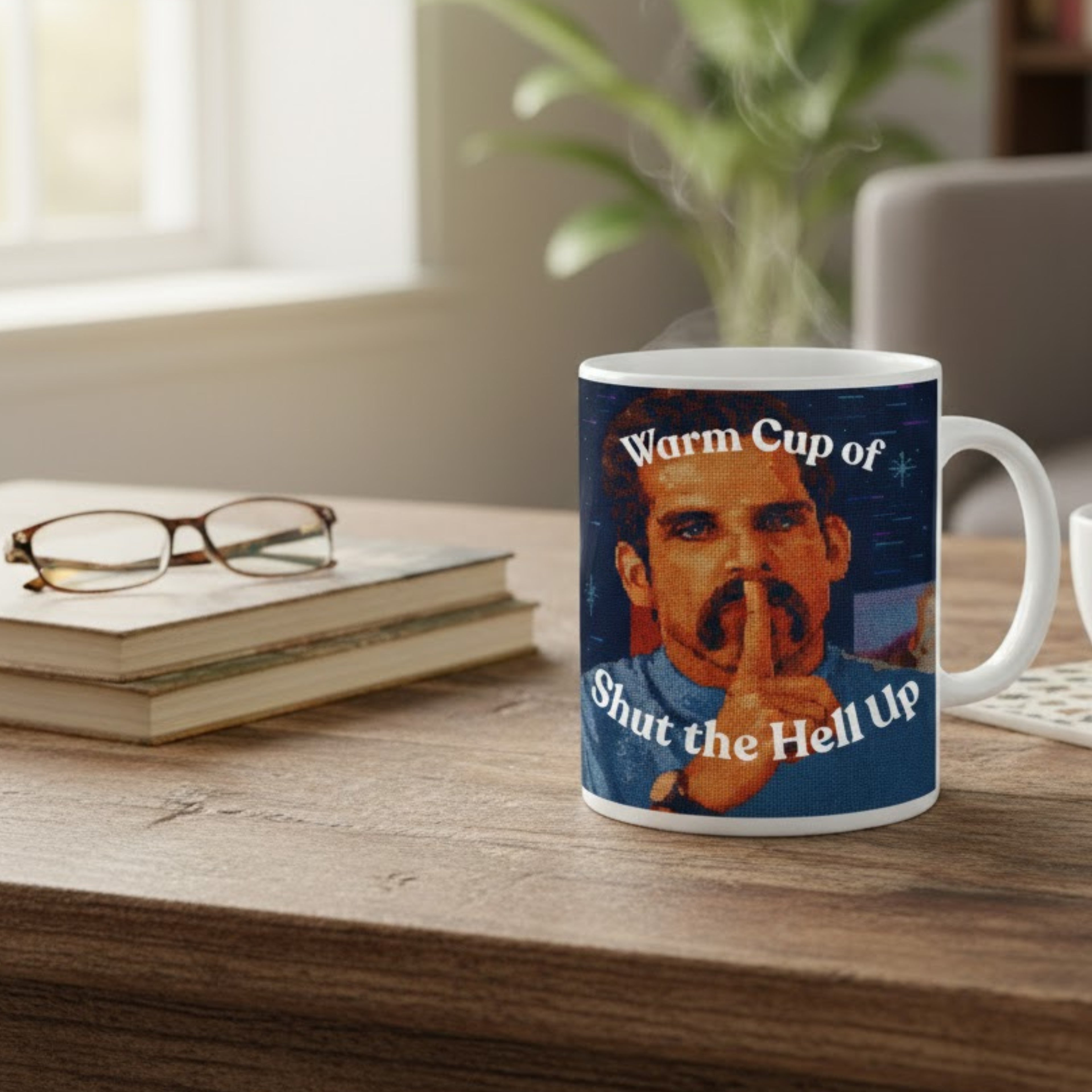 Novelty Mug | Warm Cup of Shut the Hell Up | 15oz Coffee Mug | Quirky Drinkware | LINEHAUS