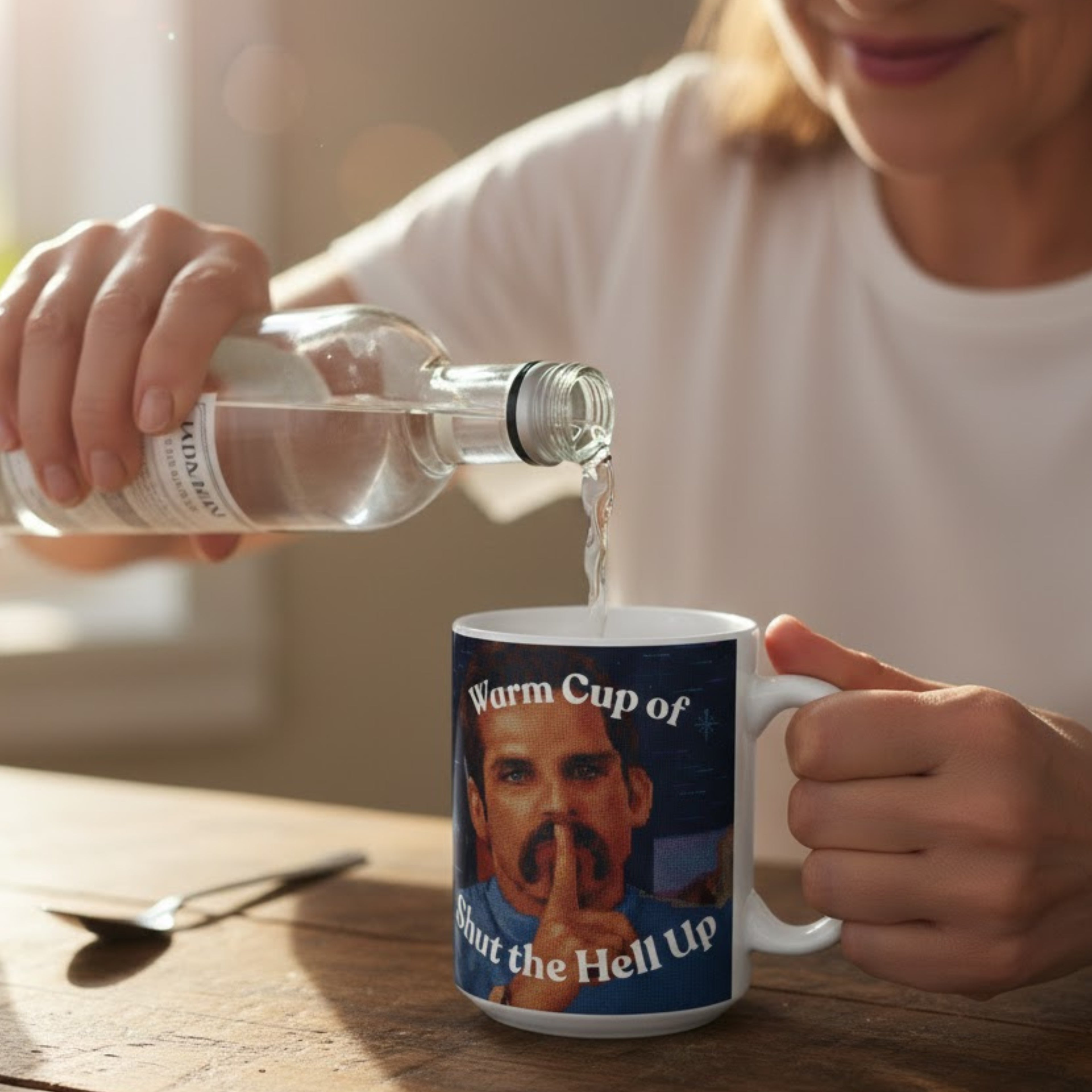 Novelty Mug | Warm Cup of Shut the Hell Up | 15oz Coffee Mug | Quirky Drinkware | LINEHAUS