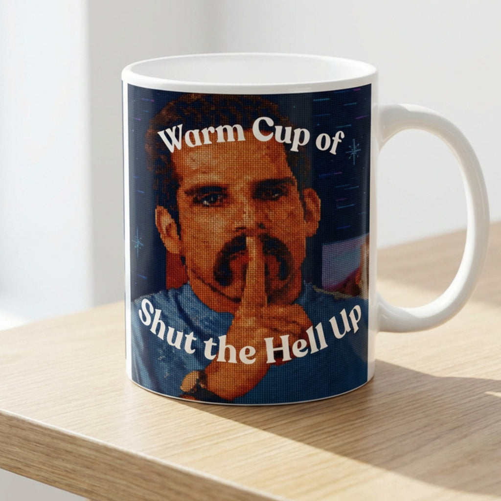 Novelty Mug | Warm Cup of Shut the Hell Up | 15oz Coffee Mug | Quirky Drinkware | LINEHAUS