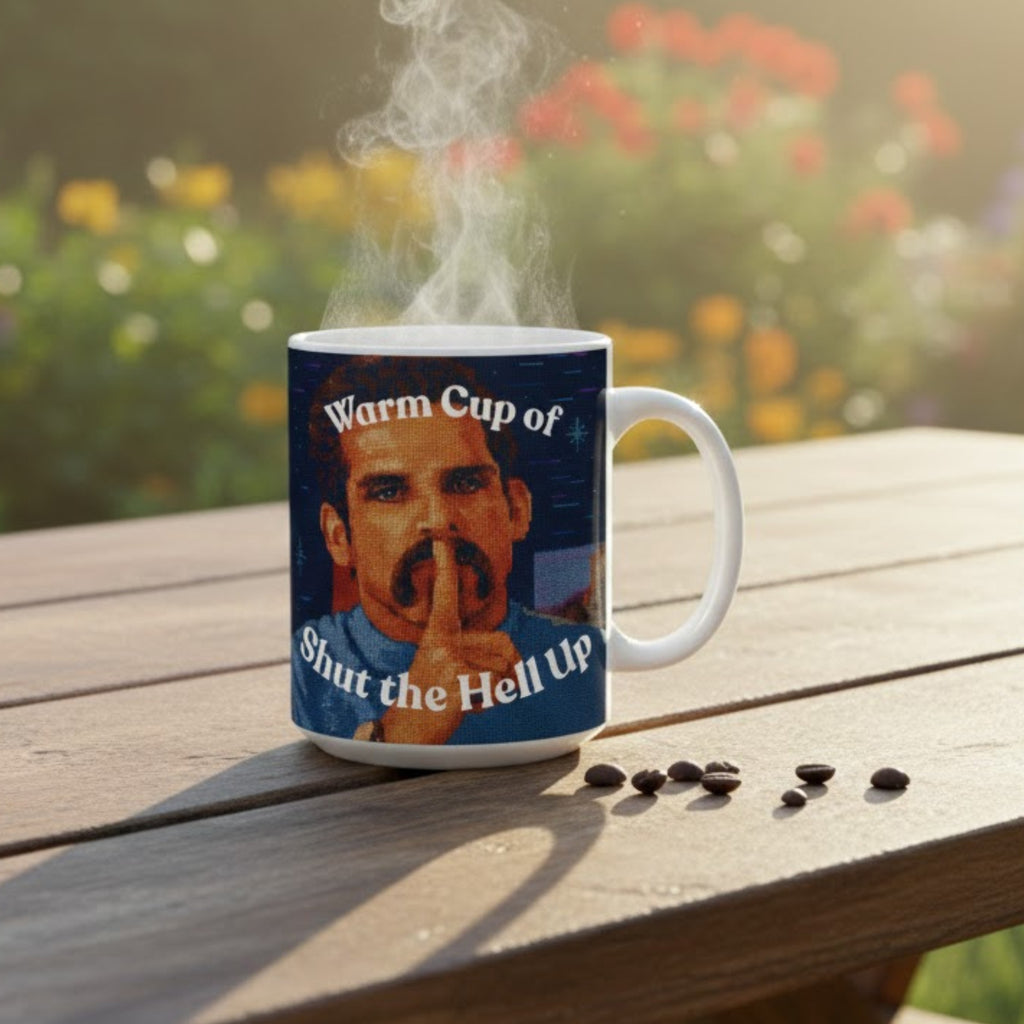 Novelty Mug | Warm Cup of Shut the Hell Up | 15oz Coffee Mug | Quirky Drinkware | LINEHAUS