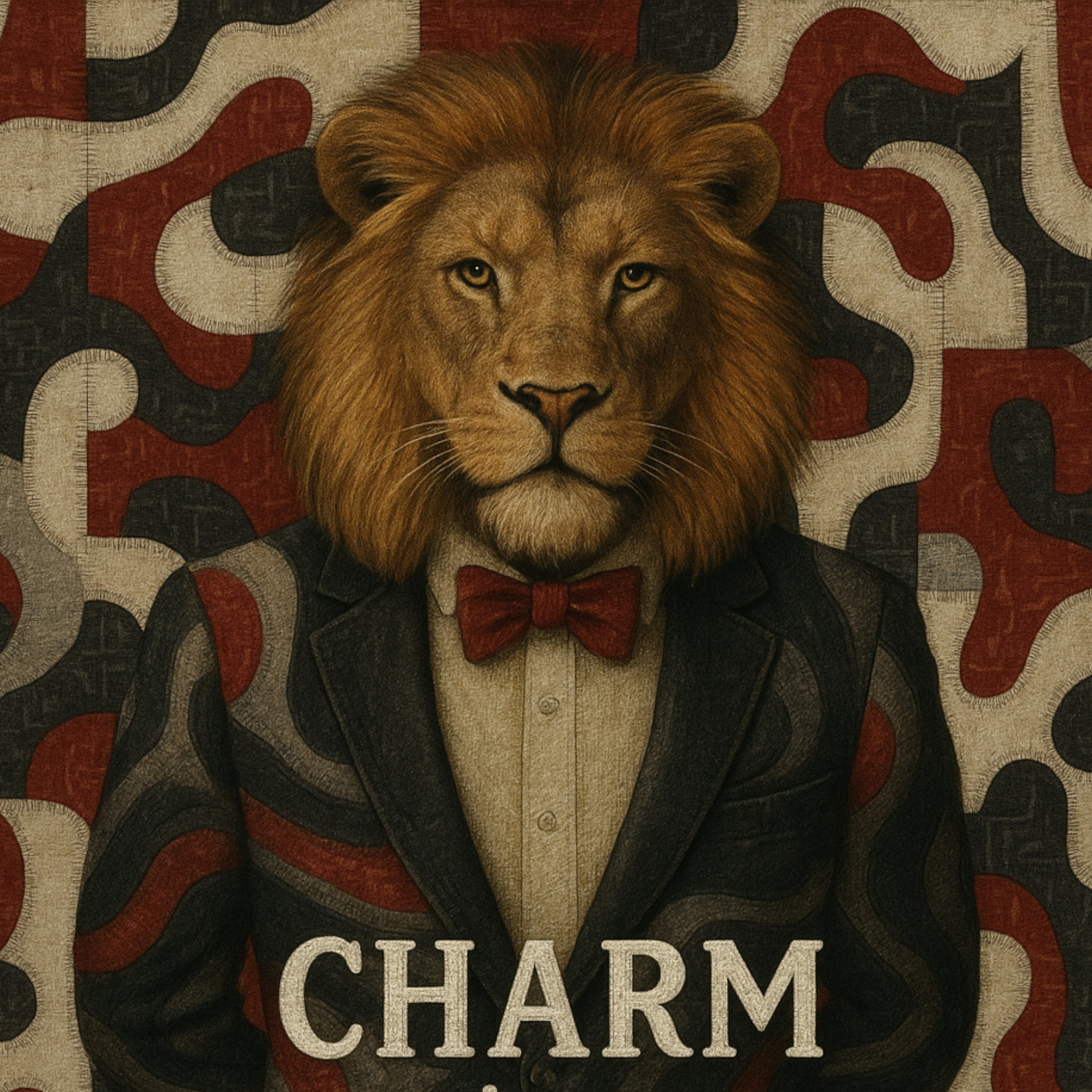 Charming Lion Stylish Wall Art  | Motivational Poster | Animal Print Portrait | LINEHAUS